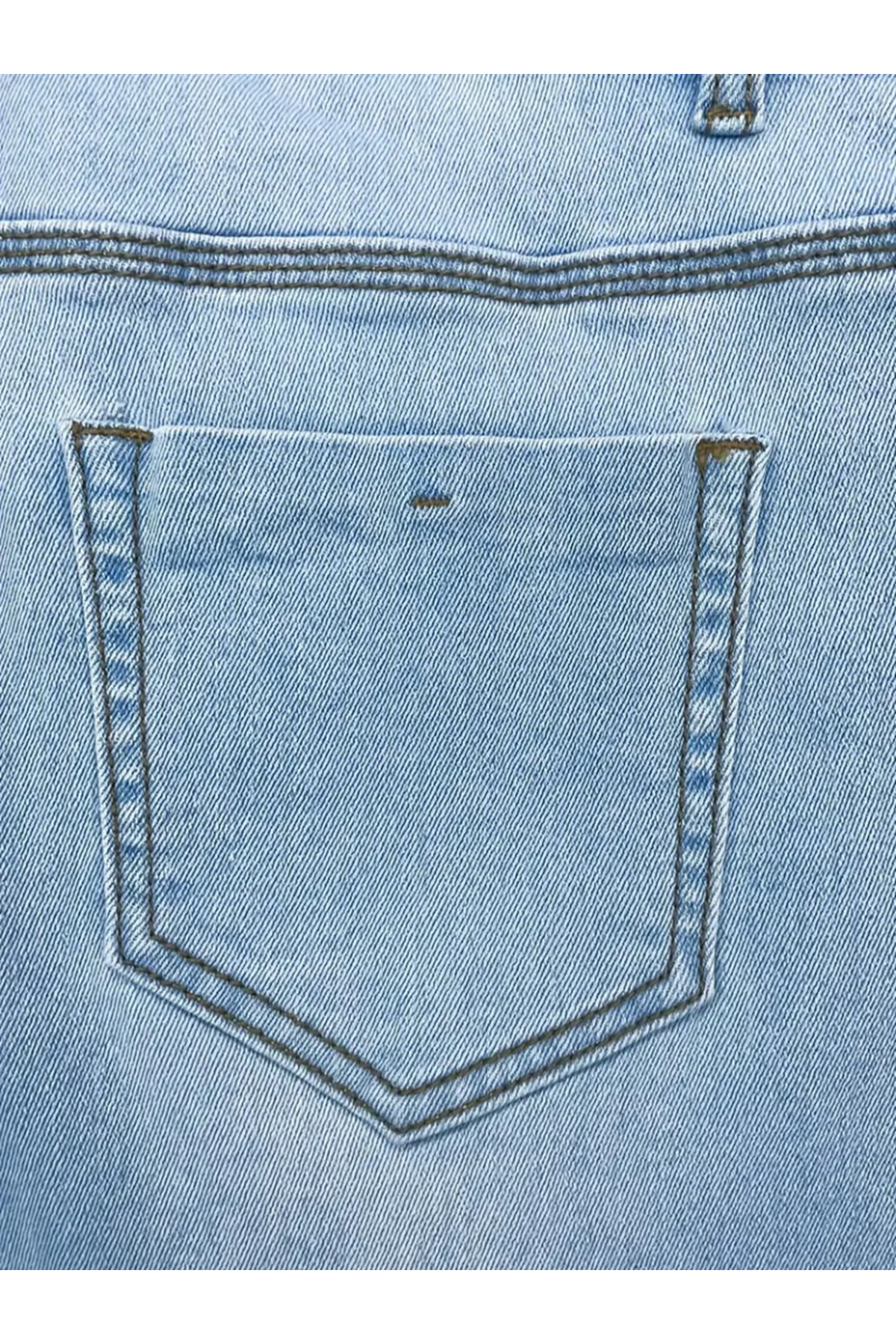 Kadın Yüksek Belli önden Düğmeli Yırtık Detaylı Kot Pantolon