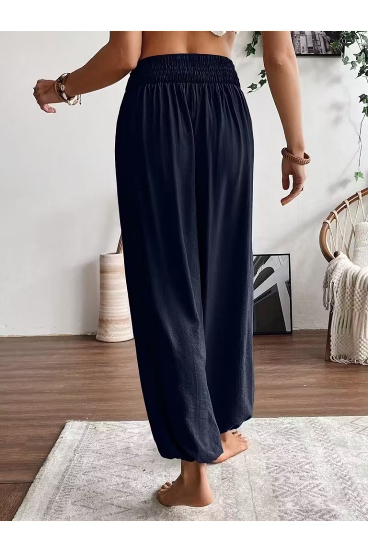 Kadın Yüksel Bel Yoğun Büzgü Detaylı Aerobin Pantolon