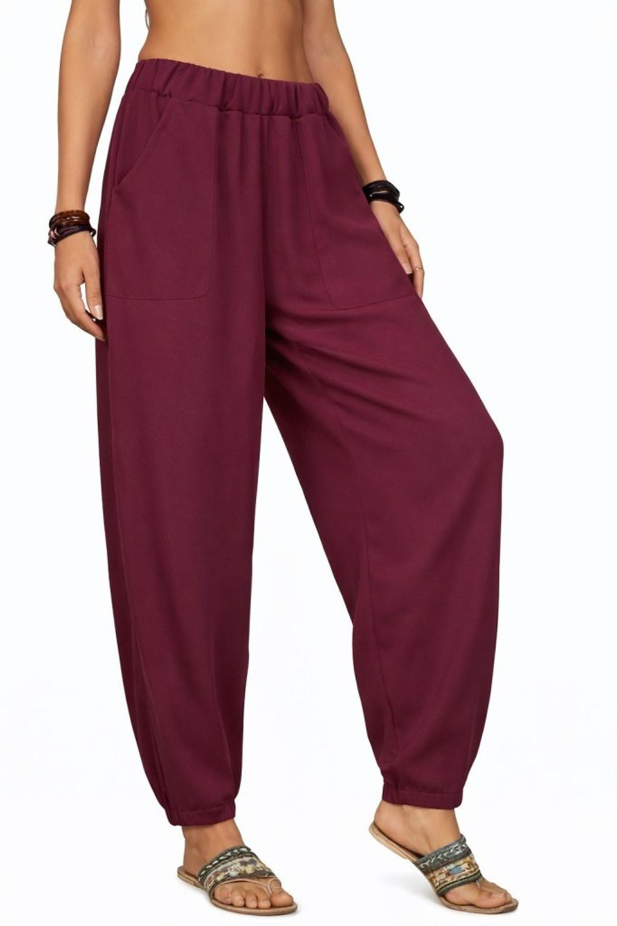 Kadın Yüksek Bel Cep Detaylı Pantolon