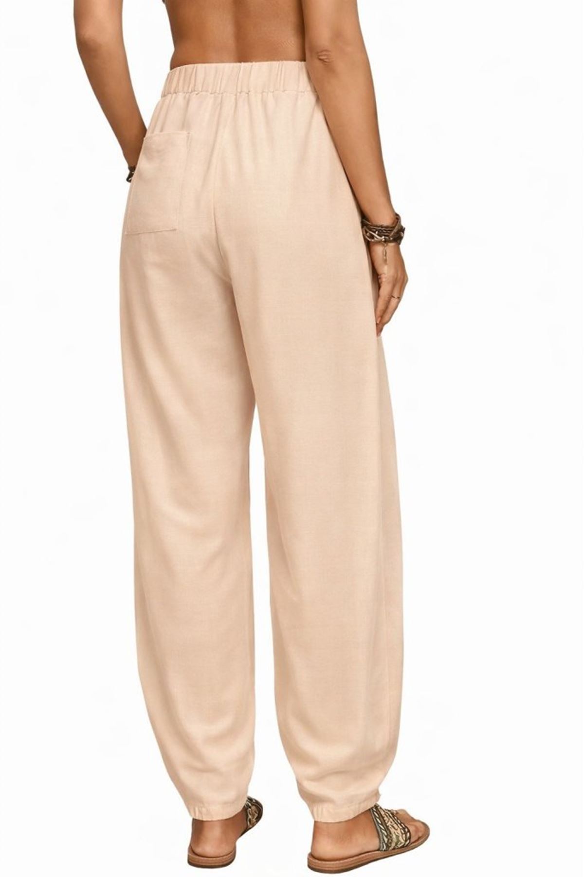 Kadın Yüksek Bel Cep Detaylı Pantolon