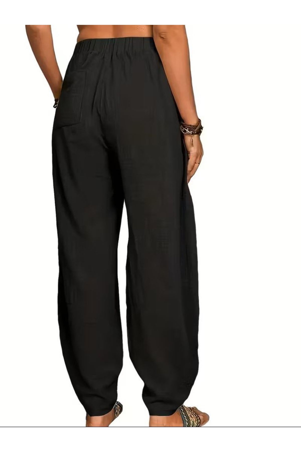 Kadın Yüksek Bel Cep Detaylı Pantolon