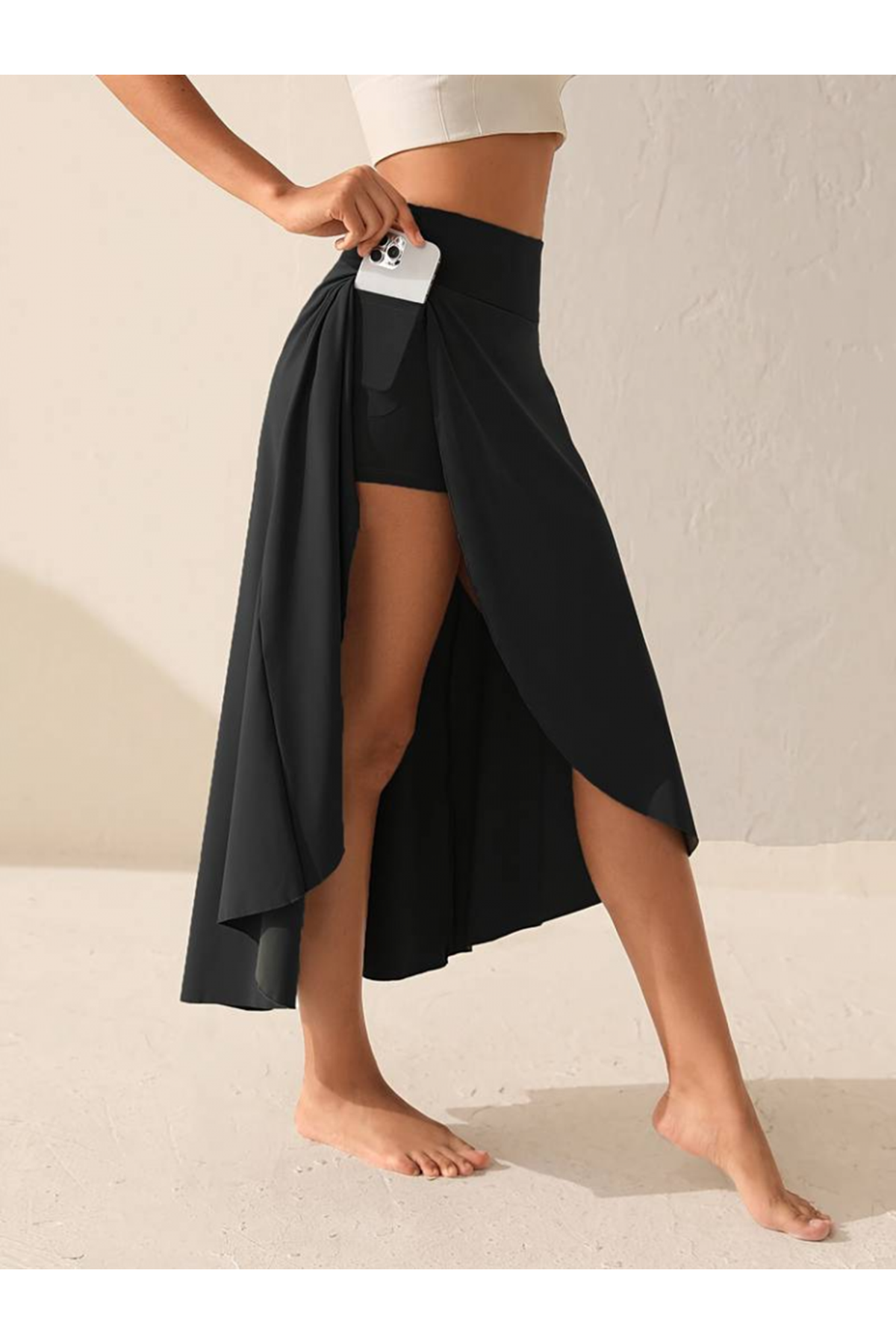 Kadın Cep Detay Taytlı Sandy Etek