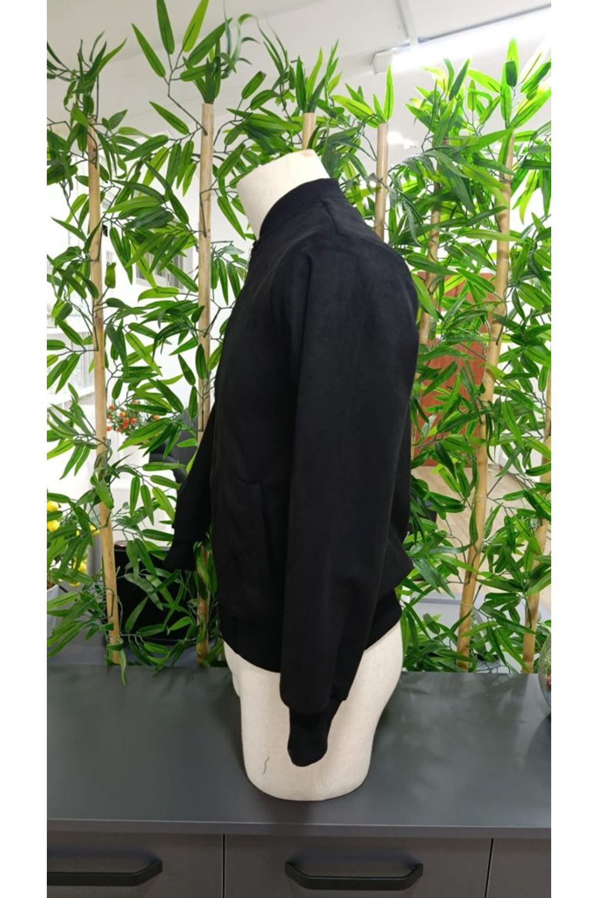 Erkek Uzun Kollu önden Fermuarlı Süet Ceket