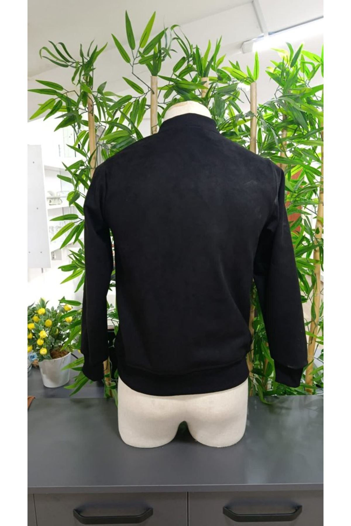 Erkek Uzun Kollu önden Fermuarlı Süet Ceket