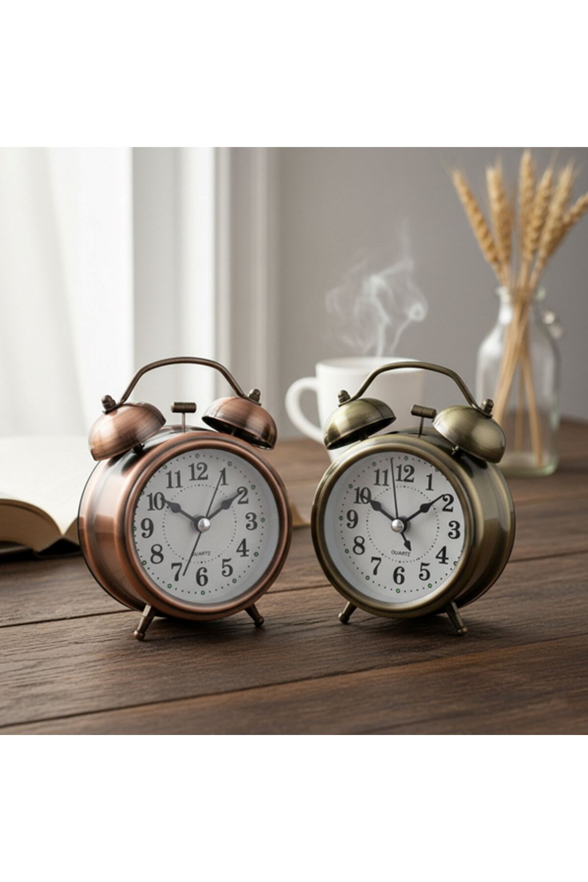 Yuvarlak Eskitme Metal Çalar Saat