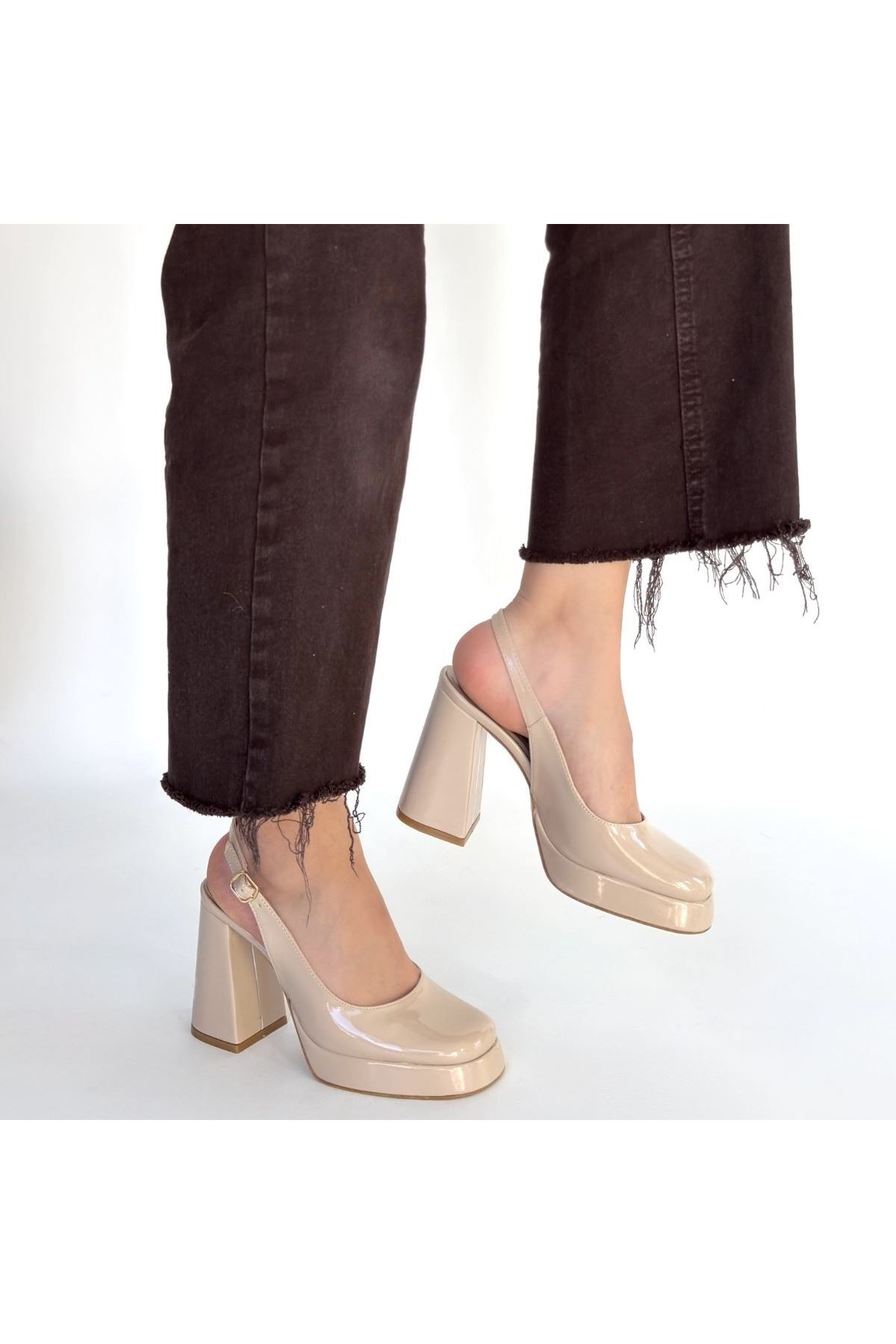 Zuda Bej Rugan Platform Topuk Ayakkabı