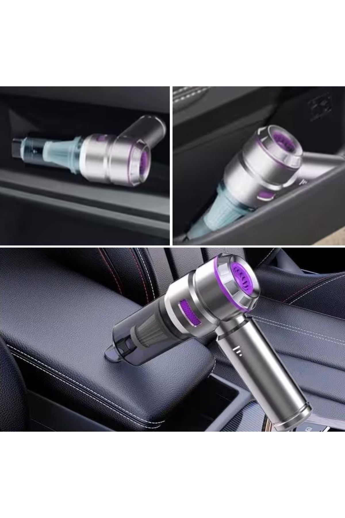 TBL Dekor® 9 Farklı Uçlu Kablosuz Şarjlı Araç İçi Süpürge – Wireless Destekli, Güçlü Emiş, Taşınabilir Pratik Araç Temizleyici