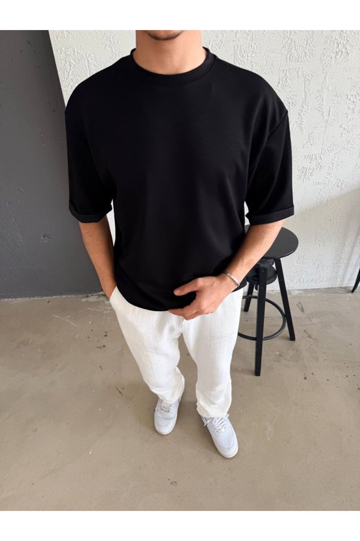 Erkek Duble Kol Basic Tişört