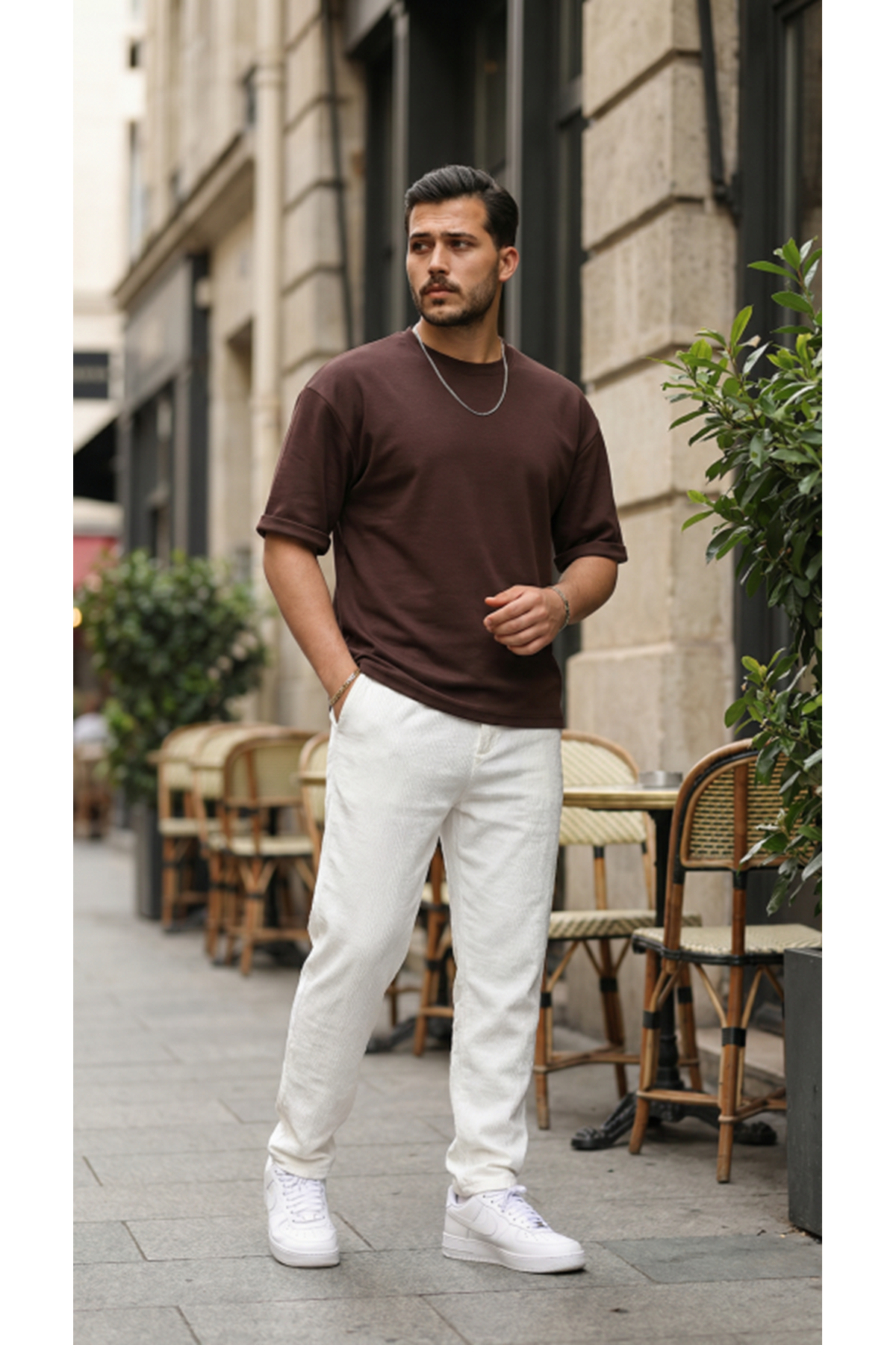 Erkek Duble Kol Basic Tişört