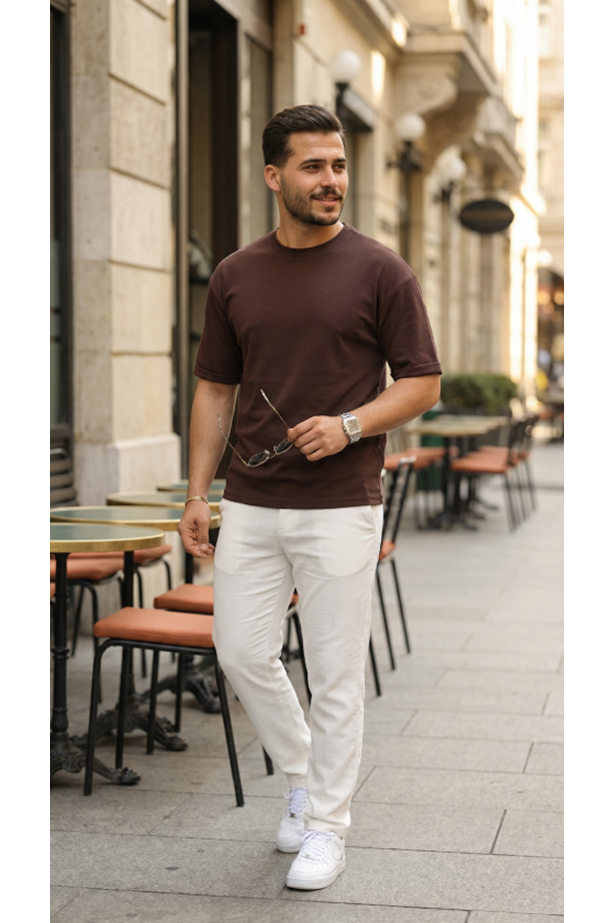 Erkek Duble Kol Basic Tişört