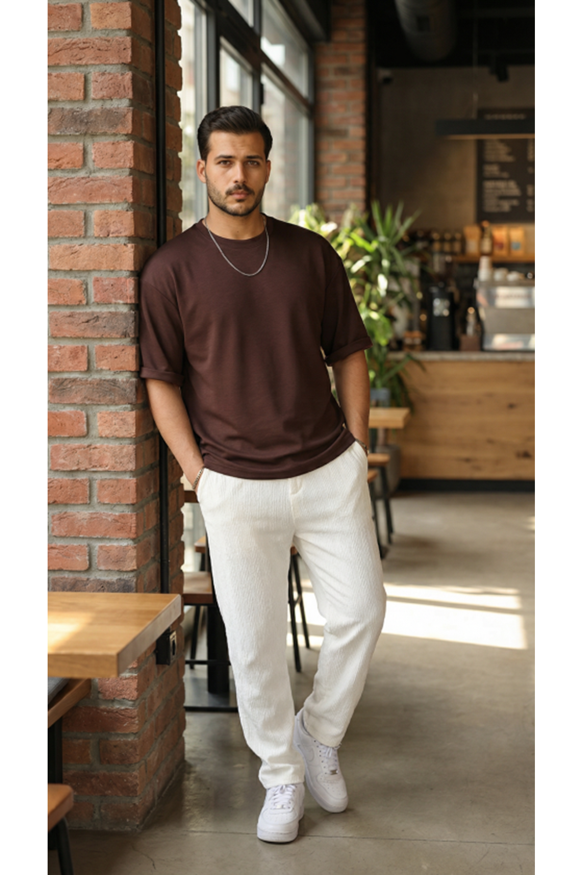 Erkek Duble Kol Basic Tişört