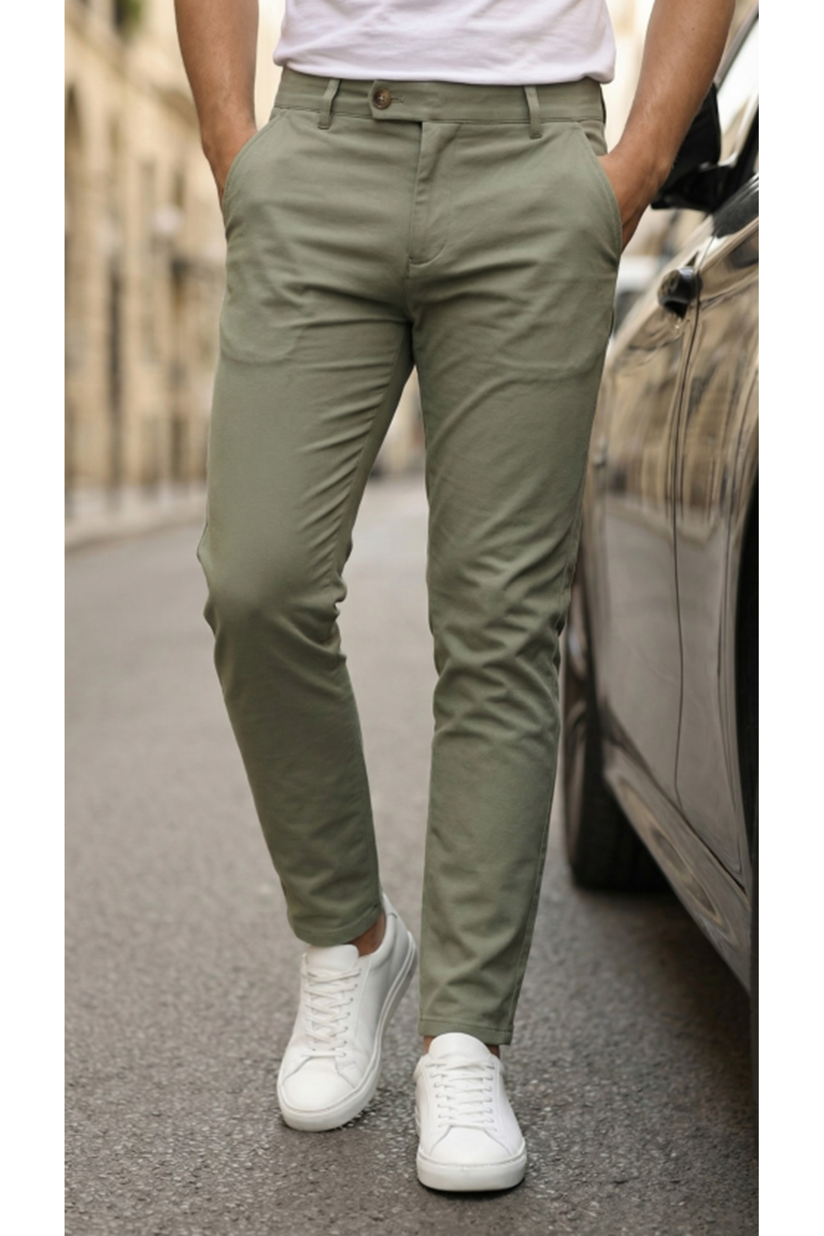 Erkek Slim Fit Dilli Kumaş Pantolon