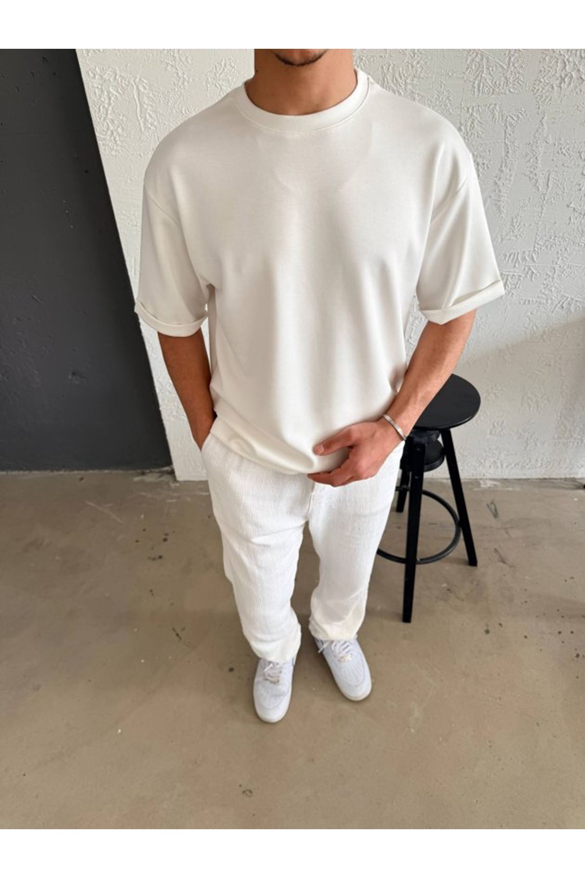 Erkek Duble Kol Basic Tişört