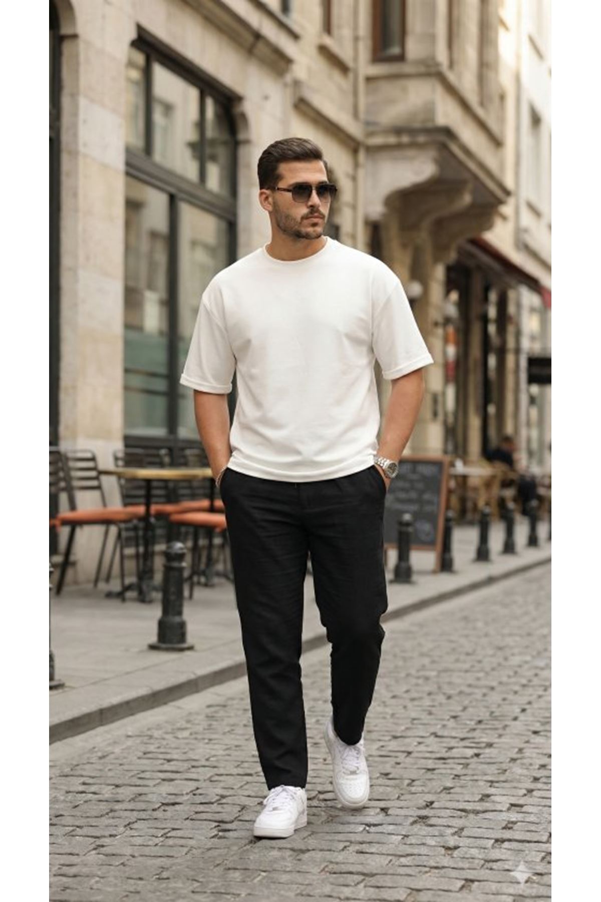 Erkek Duble Kol Basic Tişört