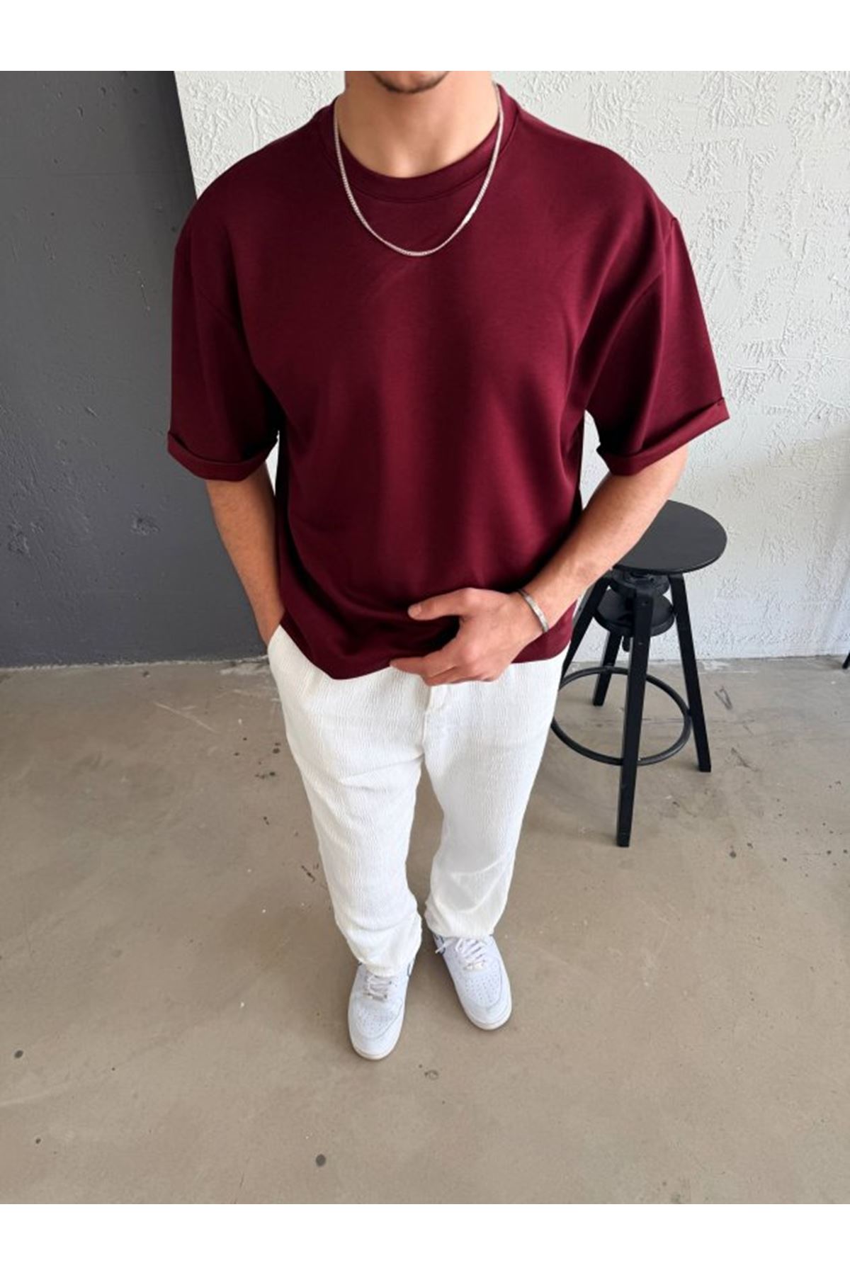 Erkek Duble Kol Basic Tişört