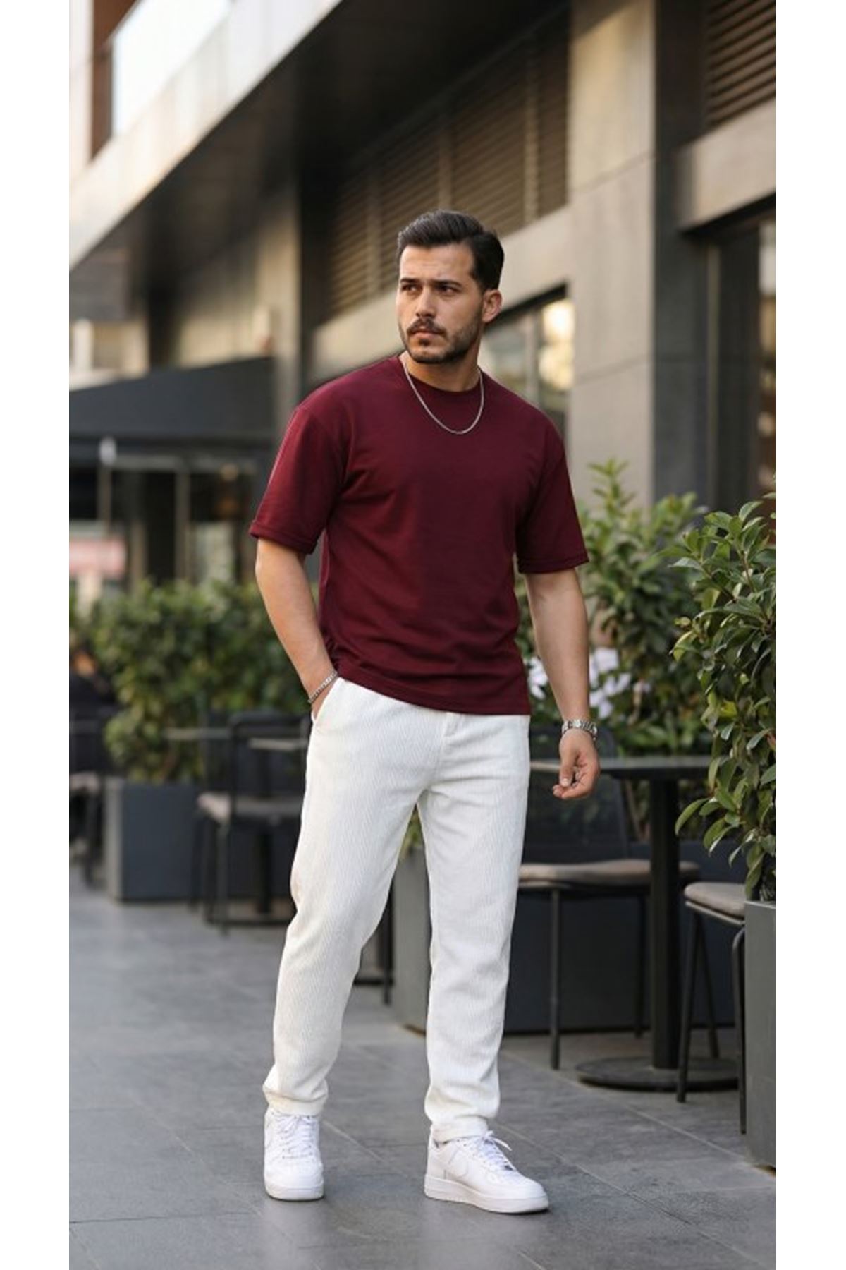 Erkek Duble Kol Basic Tişört