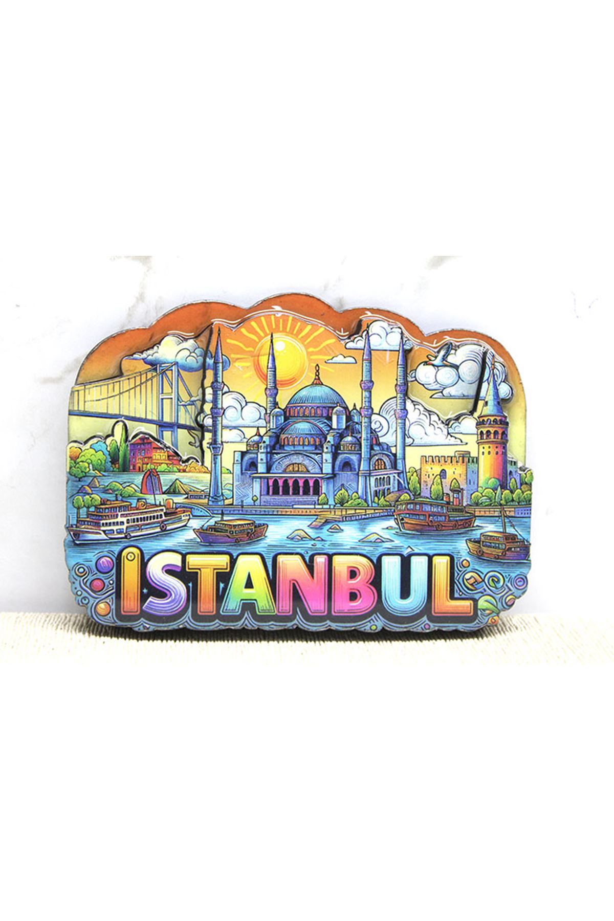 Ahşap İstanbul Temalı Magnet - Model 8