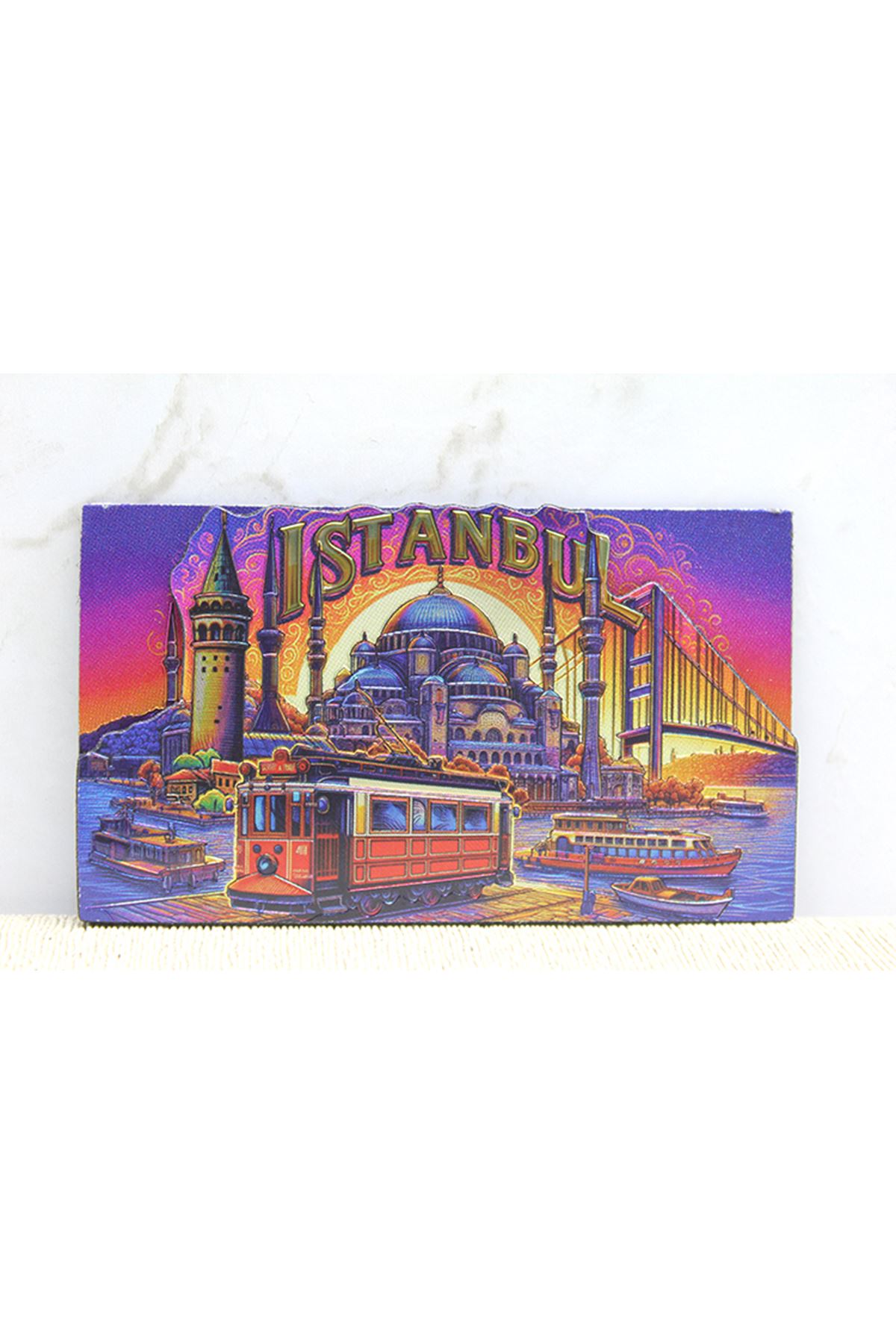 Ahşap İstanbul Temalı Magnet - Model 9