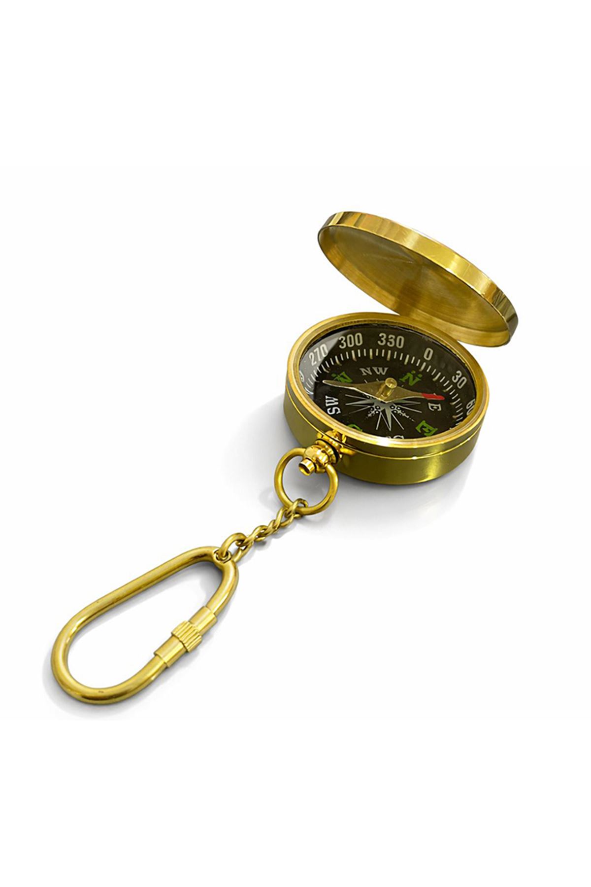Pirinç Kaptan Pusulası Tasarım Anahtarlık