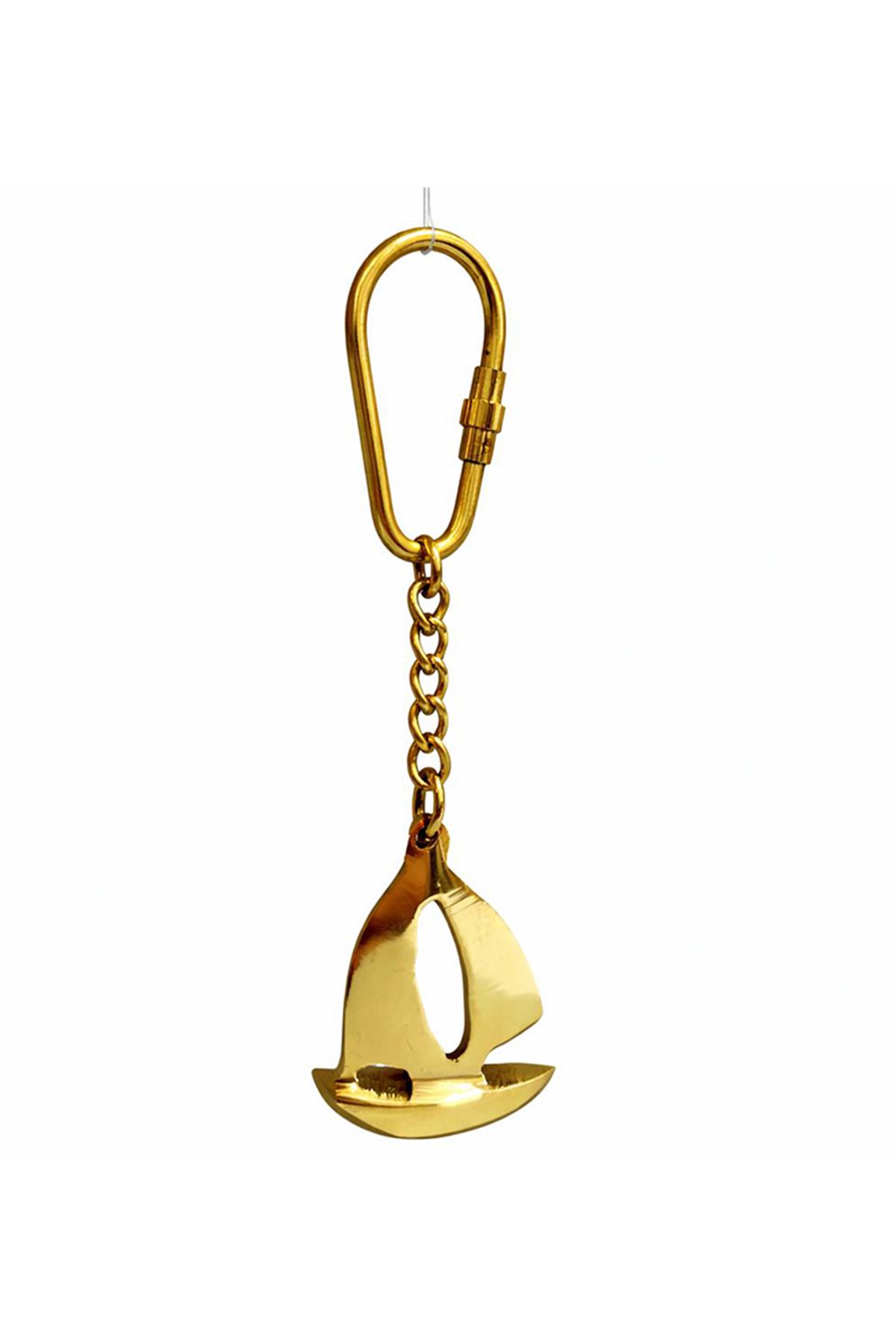 Zarif Yelkenli Tasarım Pirinç Anahtarlık