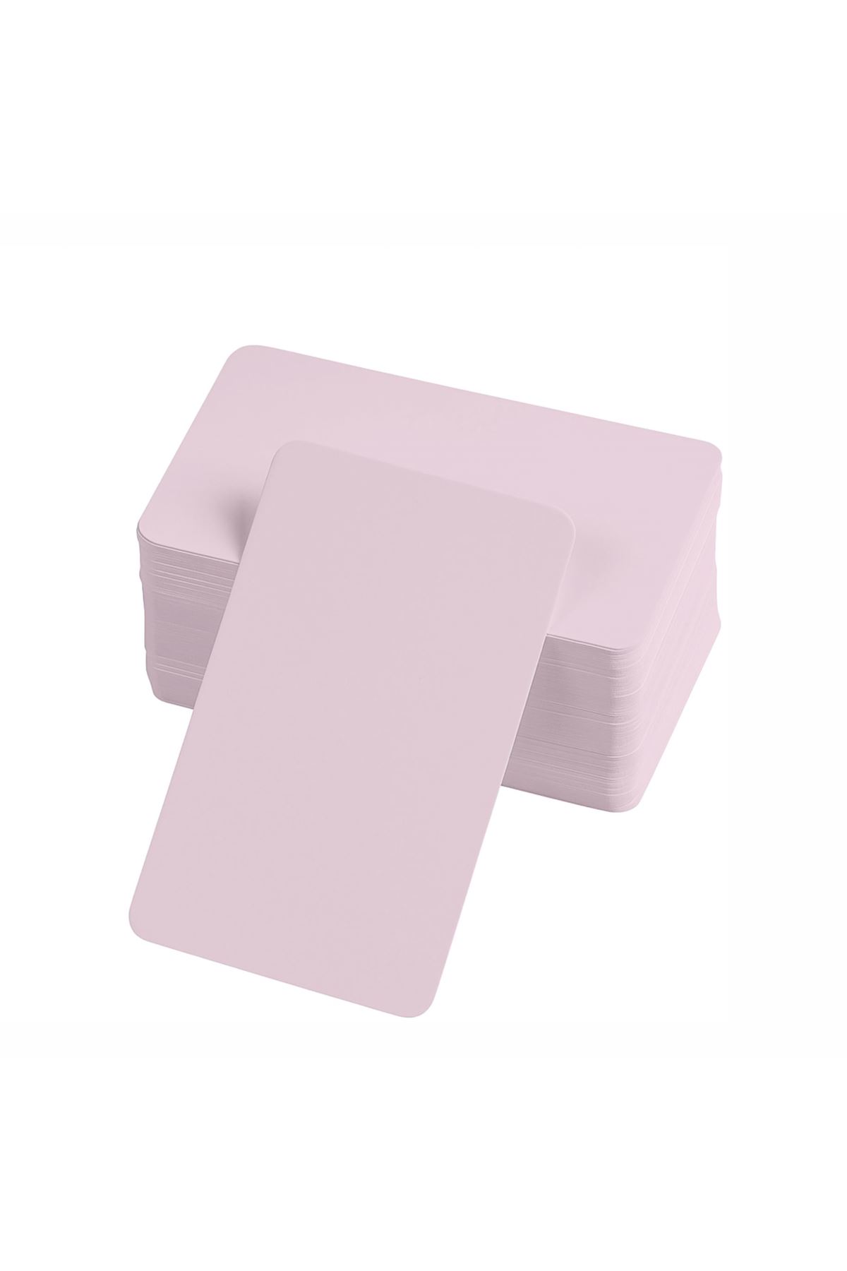 Boş Kelime Kartları 5x8 cm - 50 Adet Oval Kenarlı | Tabu &amp; Not Kartları - Pembe