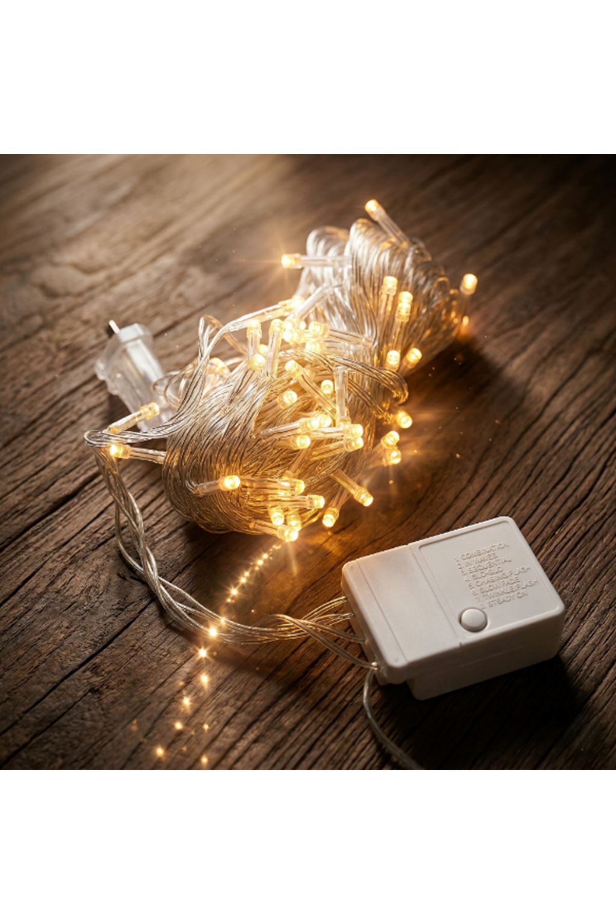 10m 100 Led Damla Uçlu Gün Işığı Şeffaf Kablo