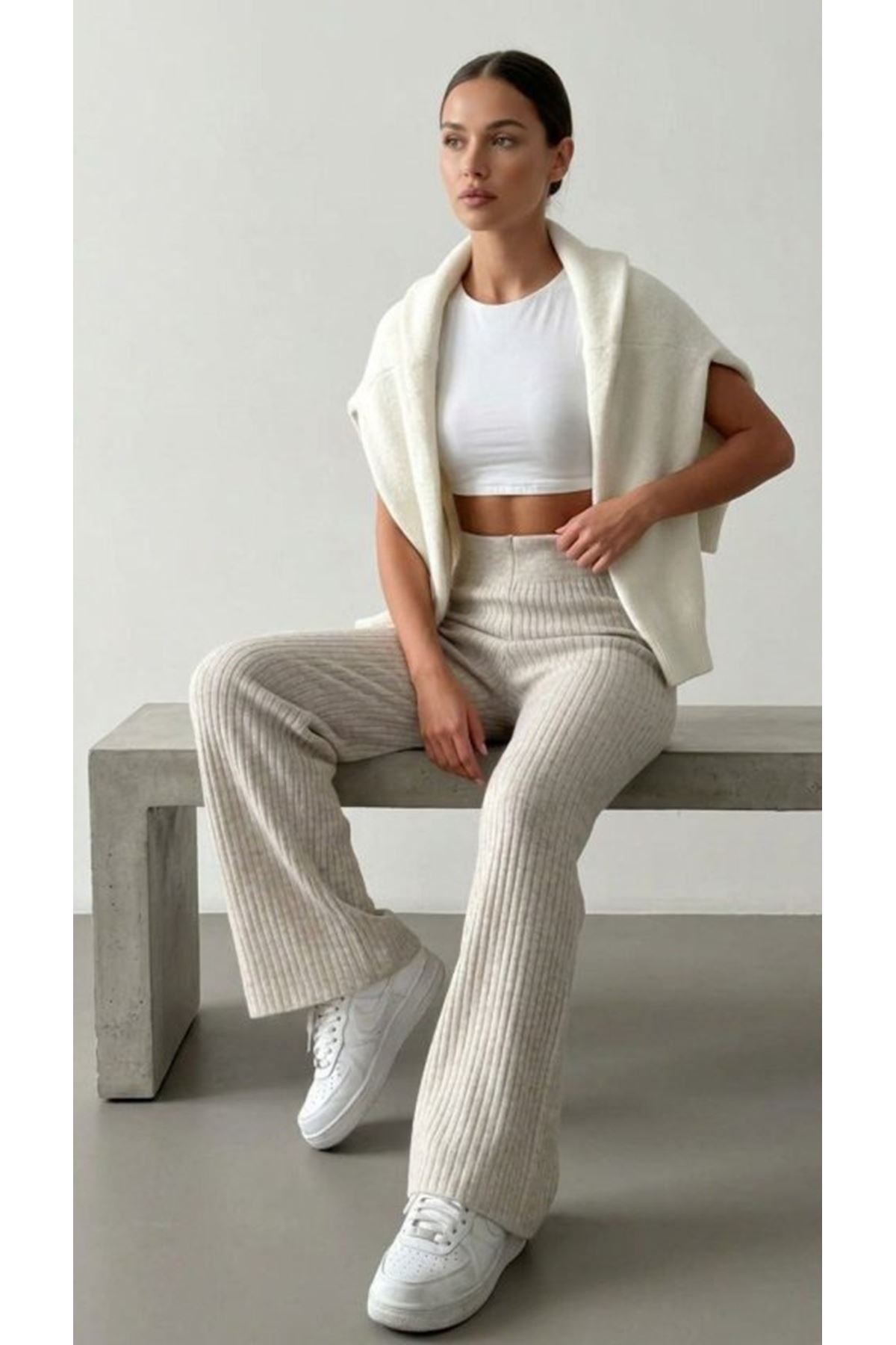 Kadın Kaşkorse Bol Paça Pantolon