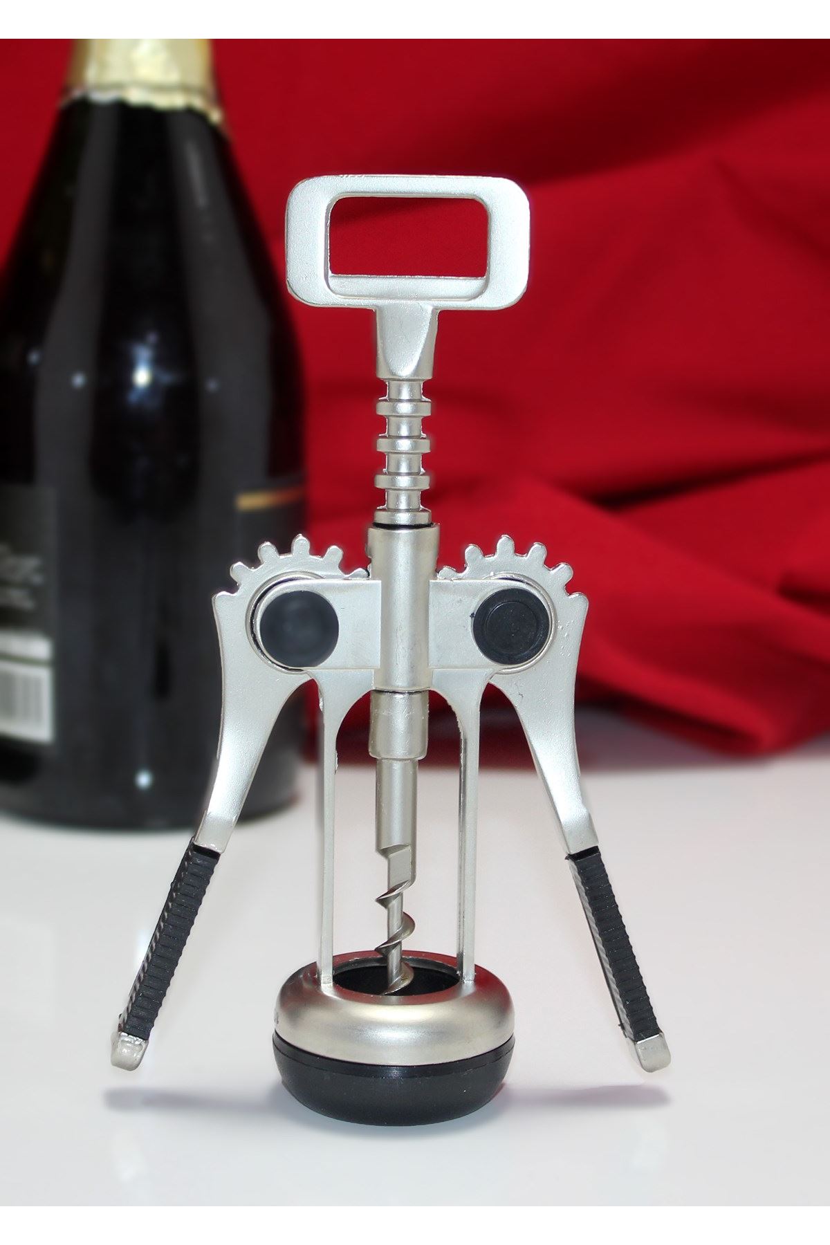 Paslanmaz Çelik Tirbuşon Şarap Açacağı Model 6