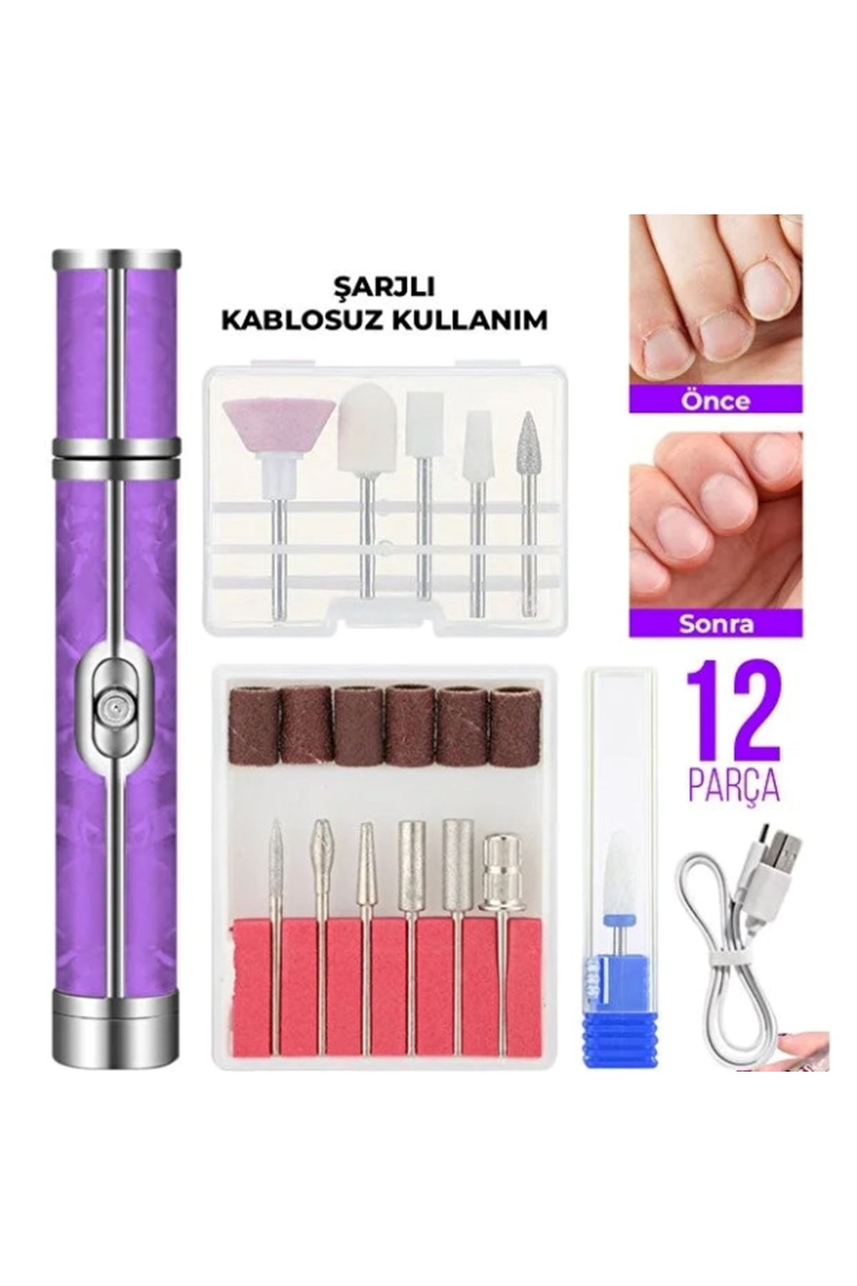 Şarjlı Manikür Pedikür Tırnak Bakım Seti