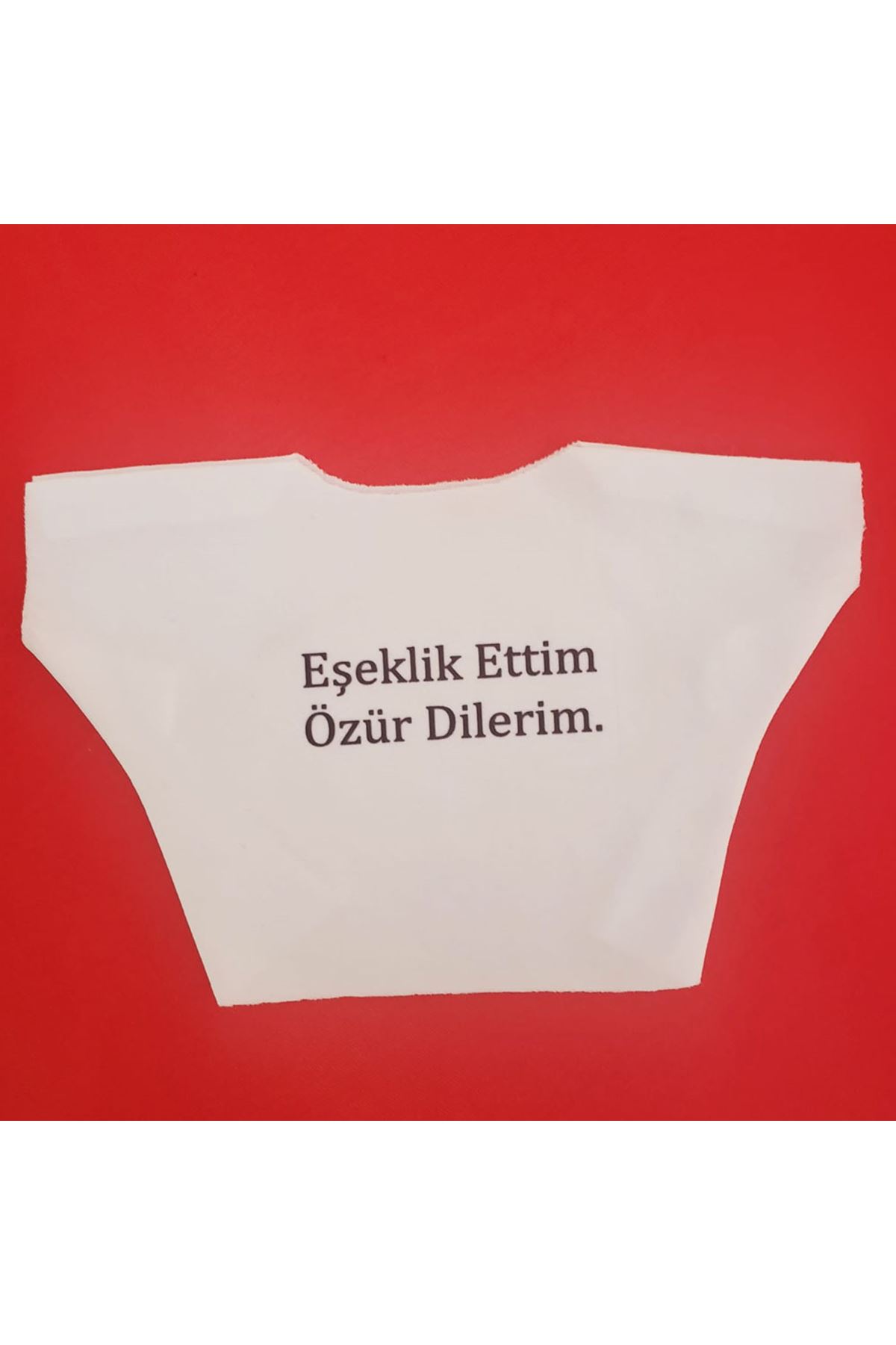 Eşeklik Ettim Yazılı Peluş Oyuncak Tişörtü