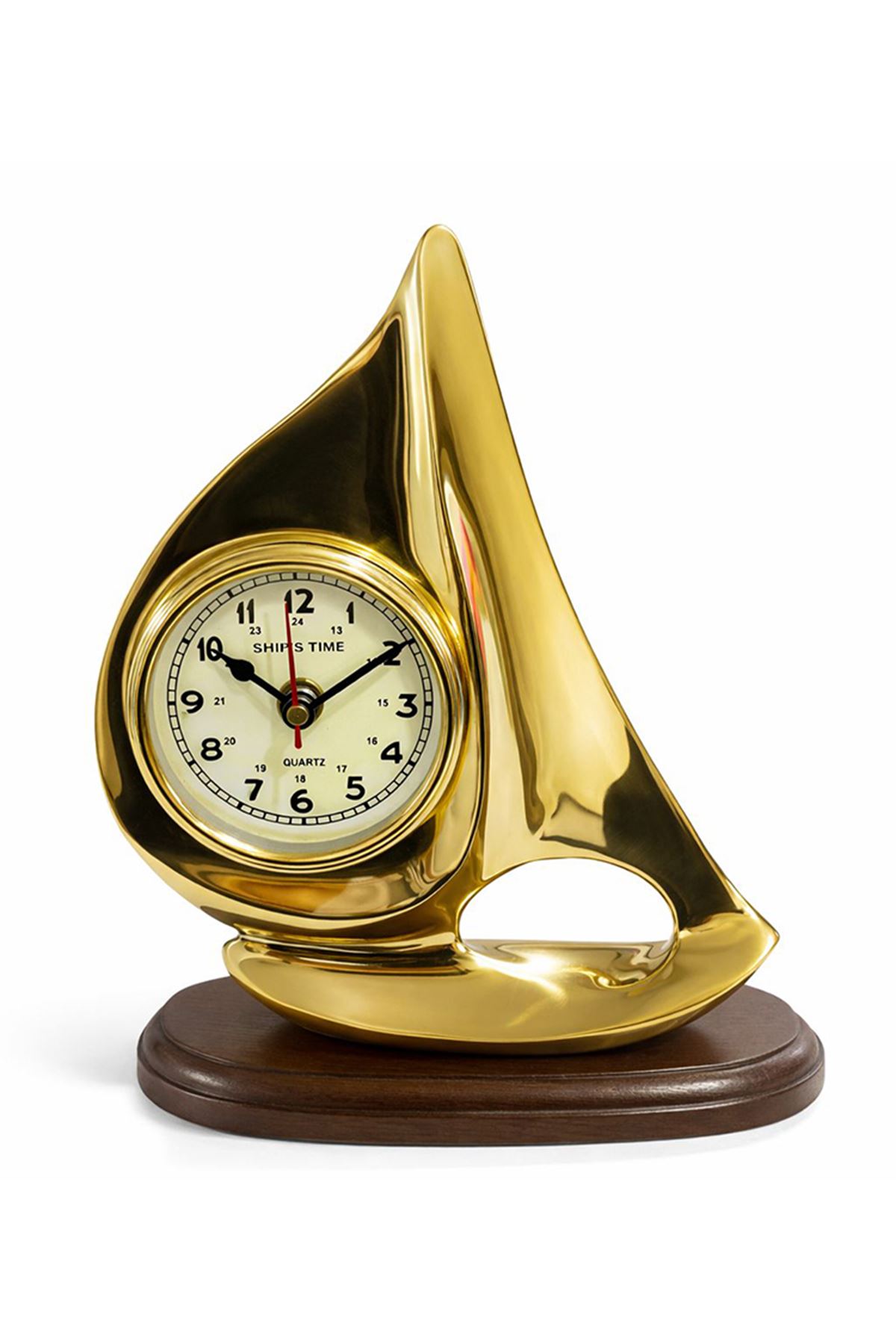 Pirinç Yelkenli Gemi Masa Saati