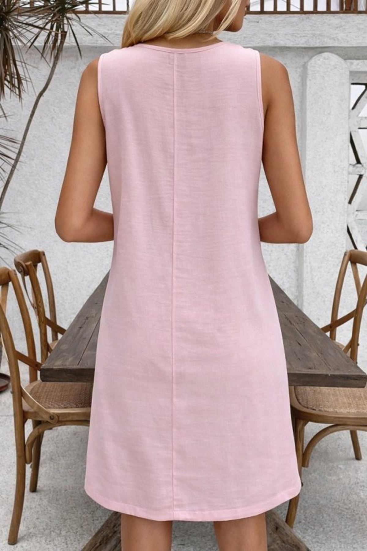 Kadın Askılı Yuvarlak Yakalı çiçek Desenli Kısa Elbise