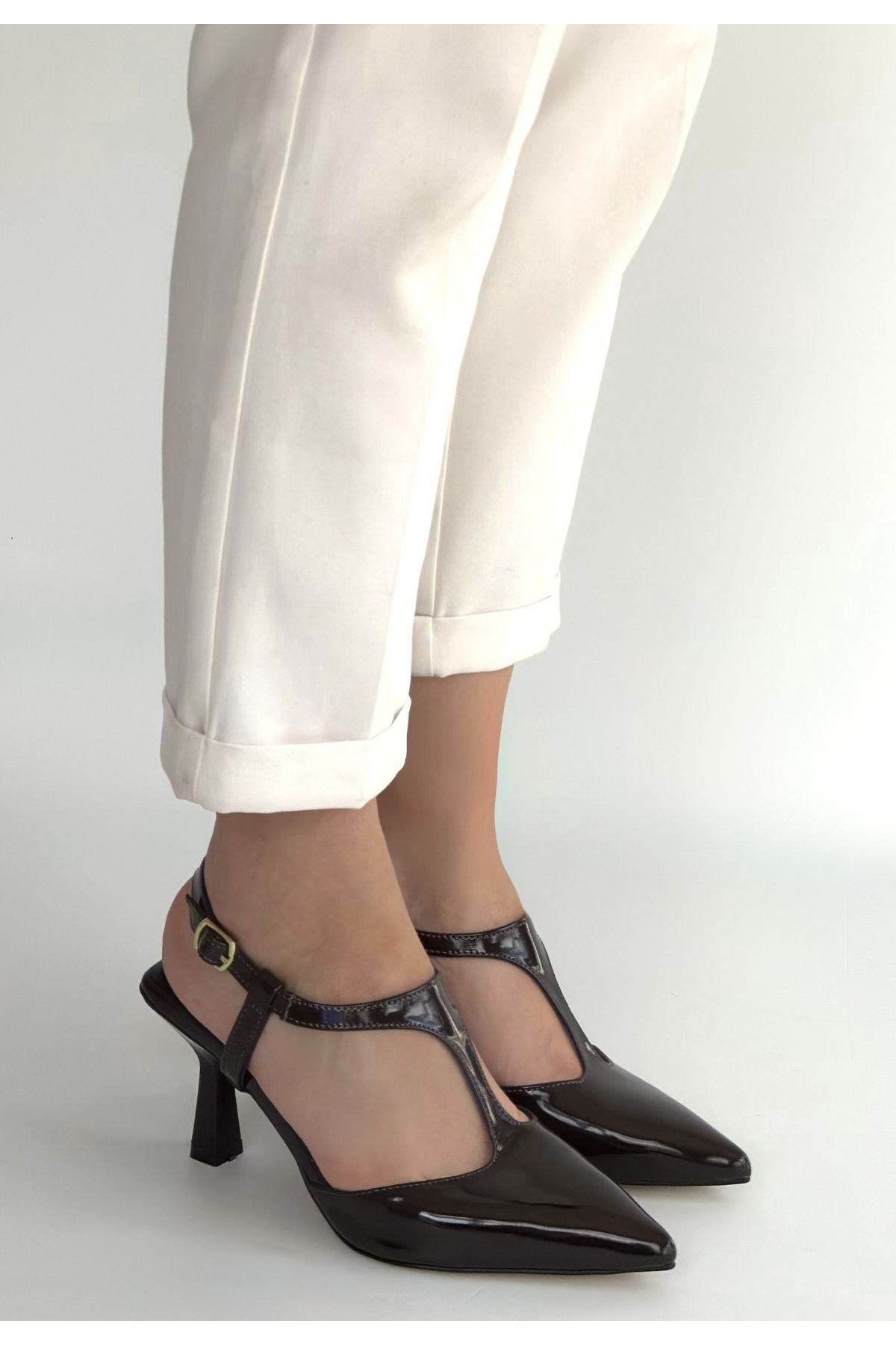 Tula Kahverengi Rugan Topuklu Ayakkabı