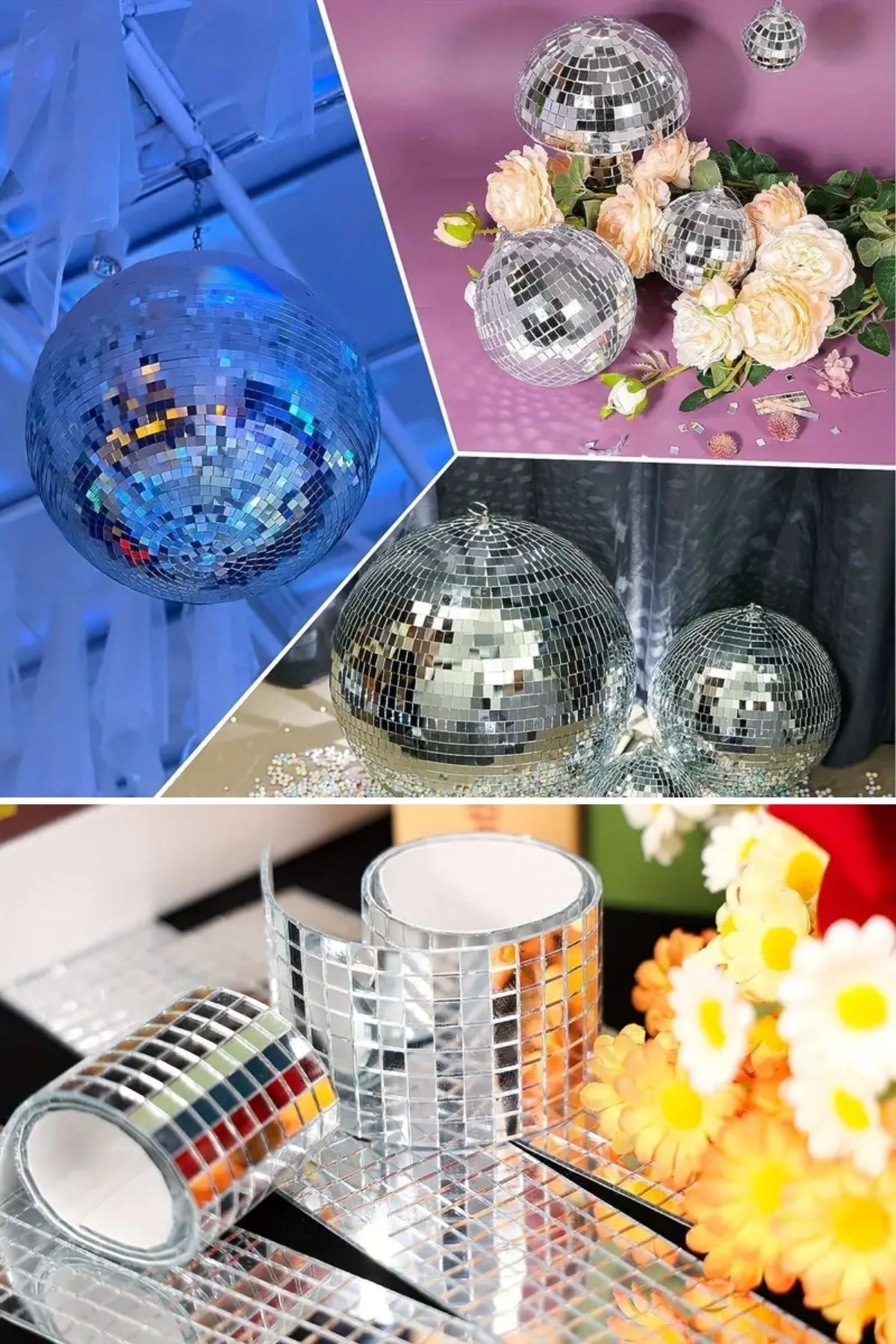 TBL Dekor®1 Metre Uzunluğunda Gümüş Renk Aynalı Mozaik Taşlı Dekor Bandı 4 cm x 1 mt