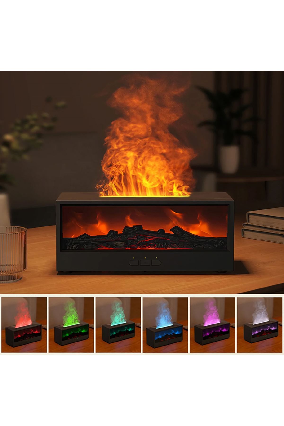 Şömine Görünümlü Alev Efektli Hava Nemlendirici