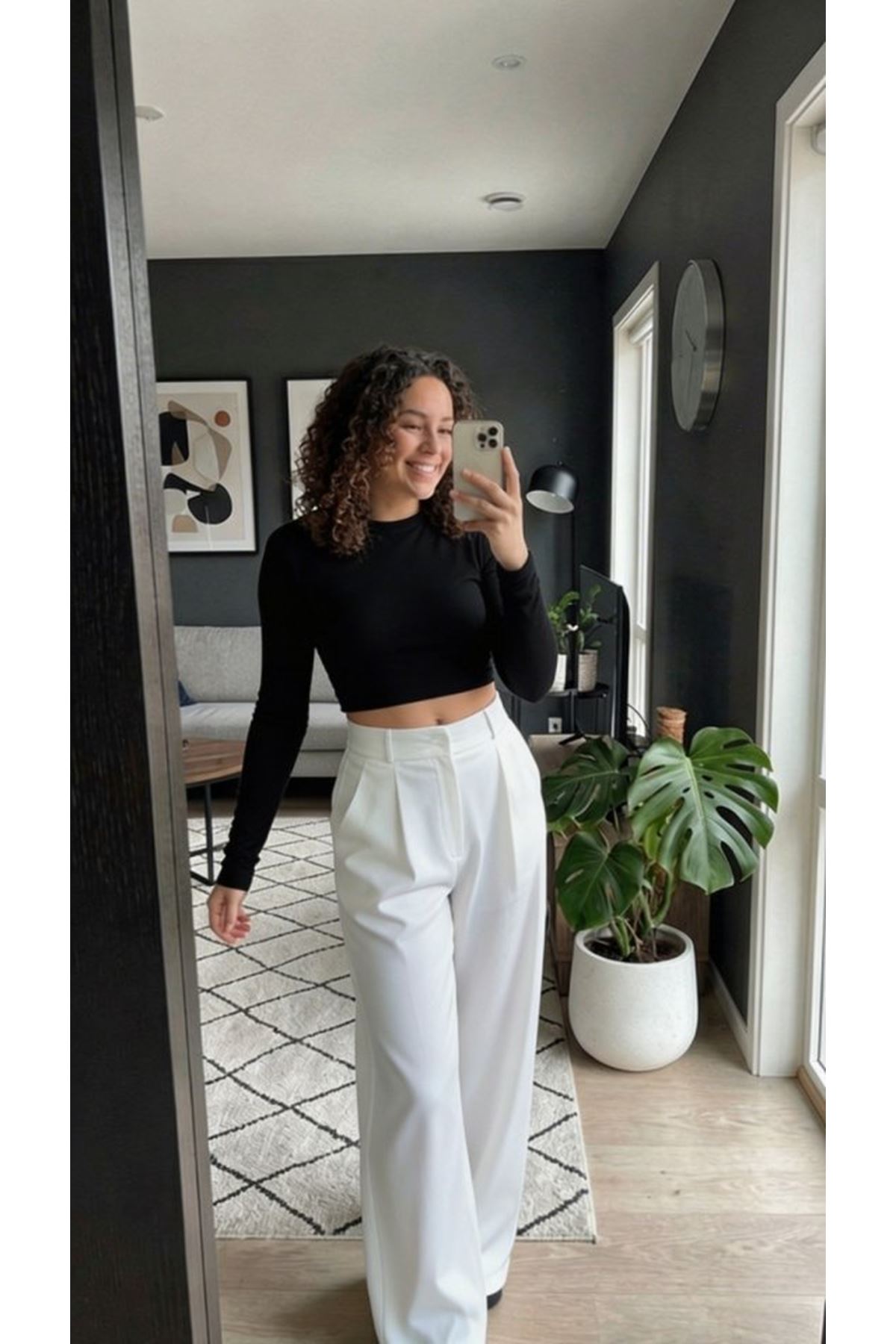 Kadın Yüksek Bel Pileli Palazzo Pantolon