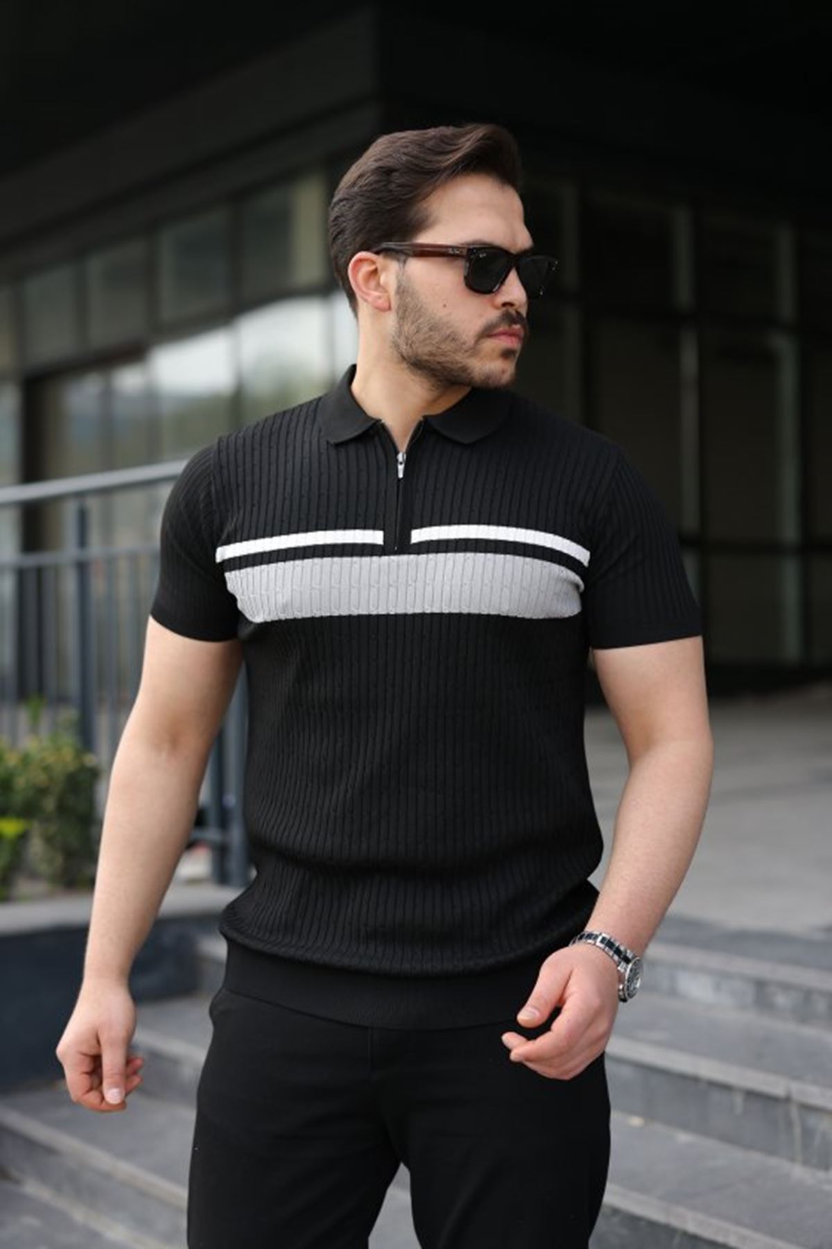 Kadın Kısa Kollu Tek Omuzu Açık Askı Toka Detaylı Viskon Bluz