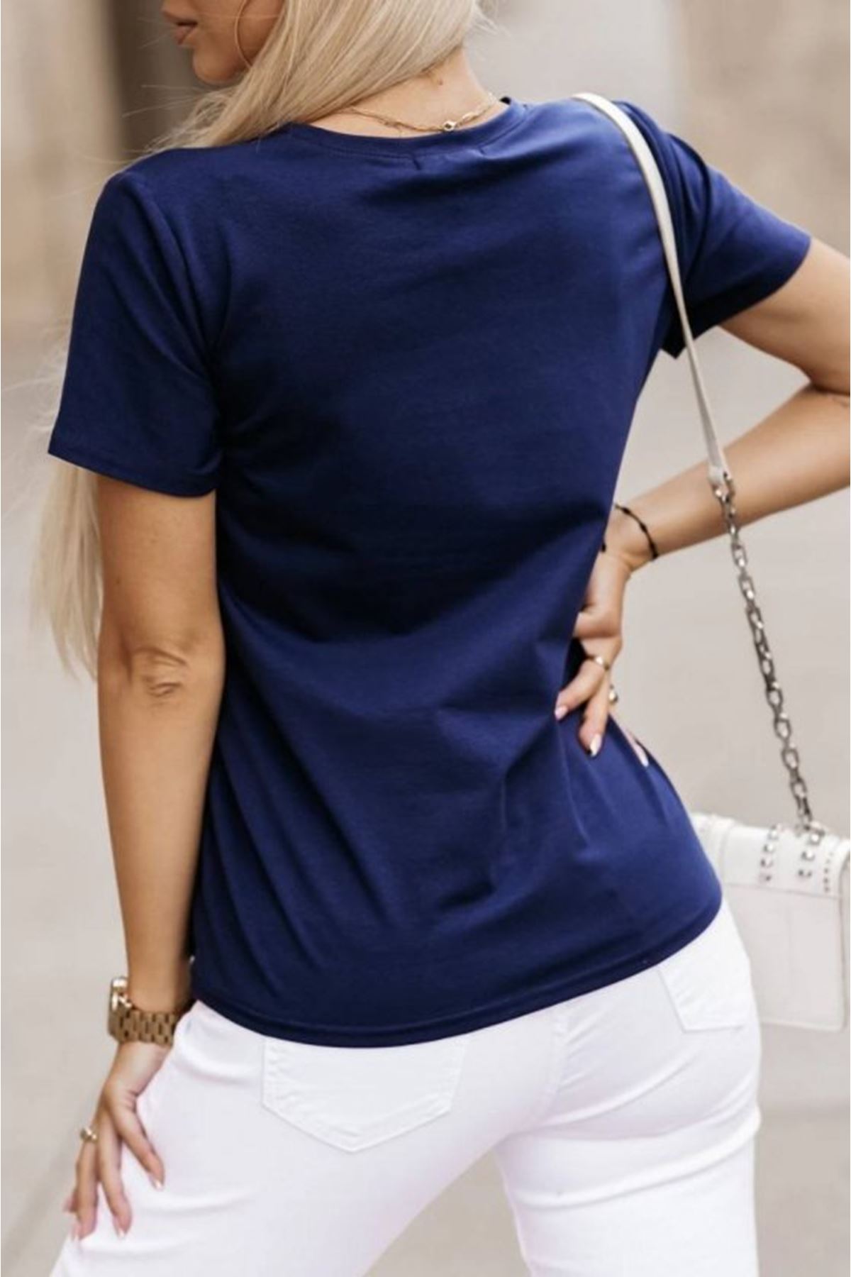 Kadın Kuş Desenli Süprem T-shirt