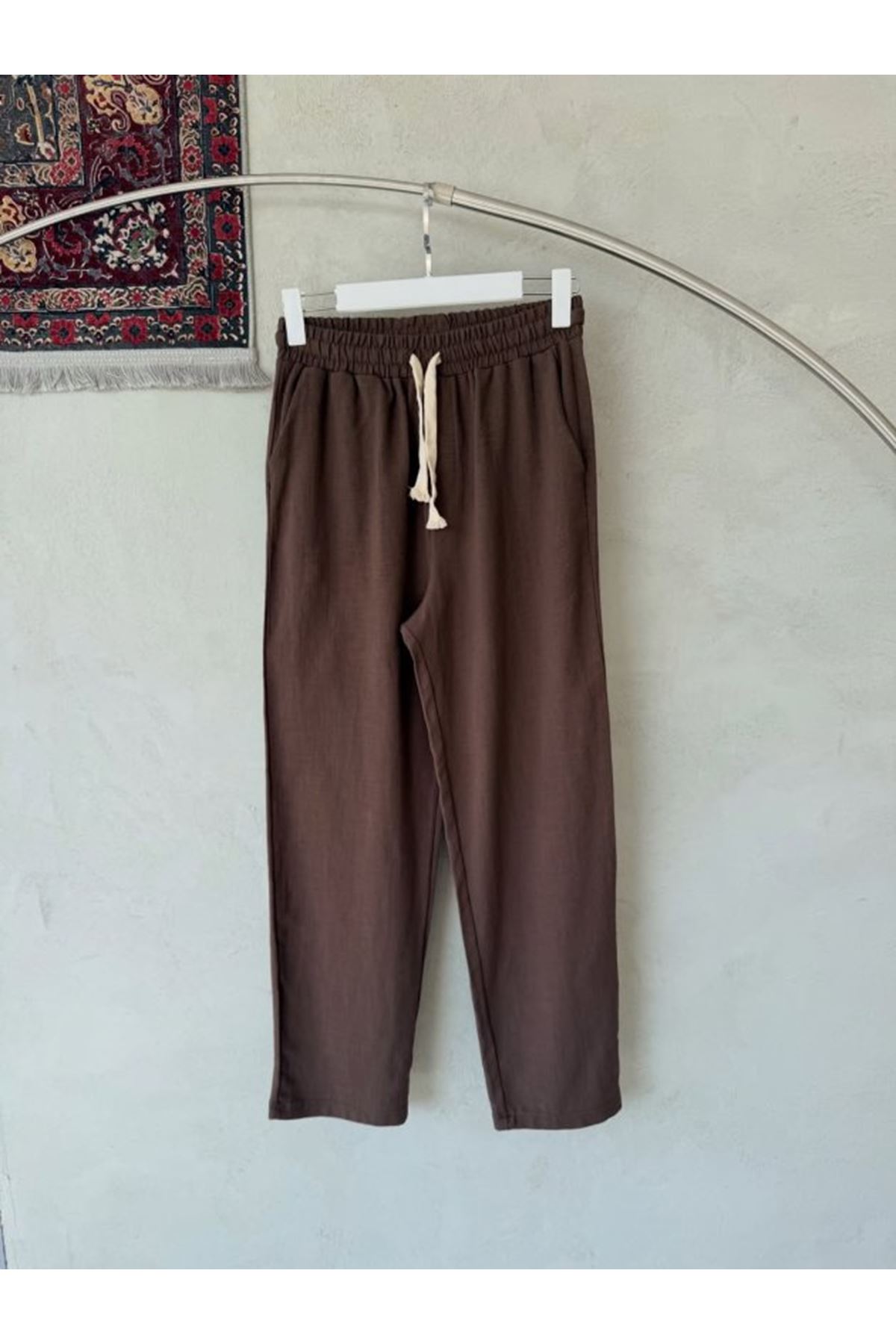 Erkek İthal Yıkamalı Keten Pantolon