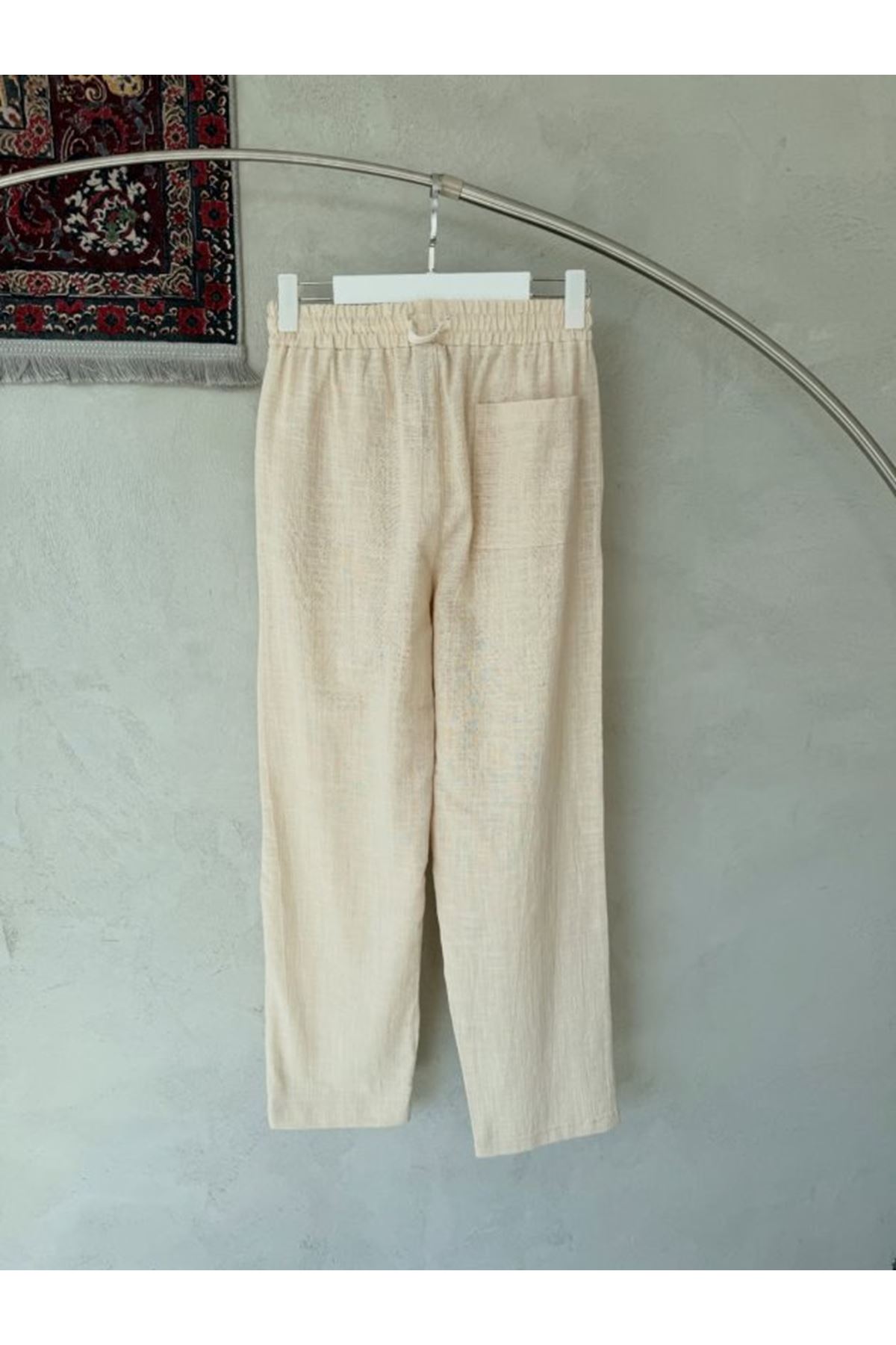 Erkek İthal Yıkamalı Keten Pantolon