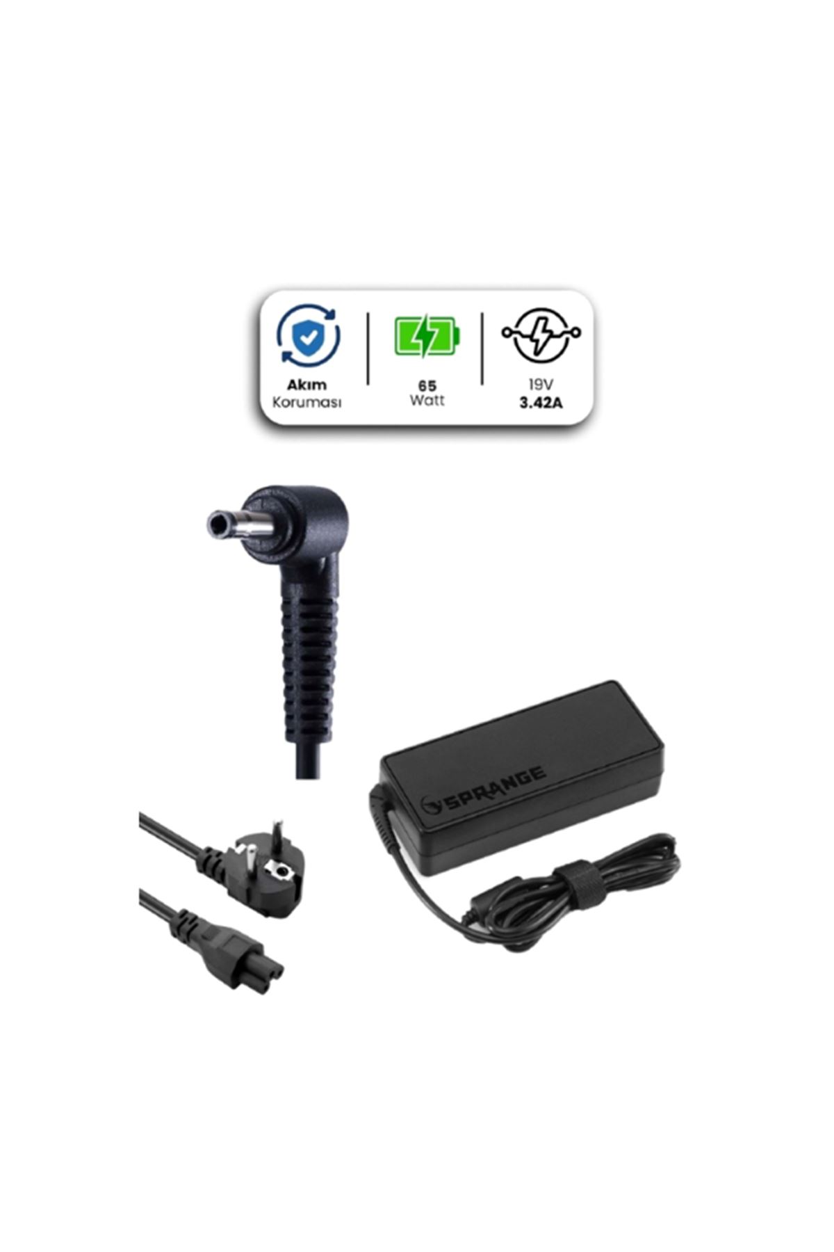 19V 3.42A 3.0 * 1.1mm 65W ACER İçin Laptop Adaptör