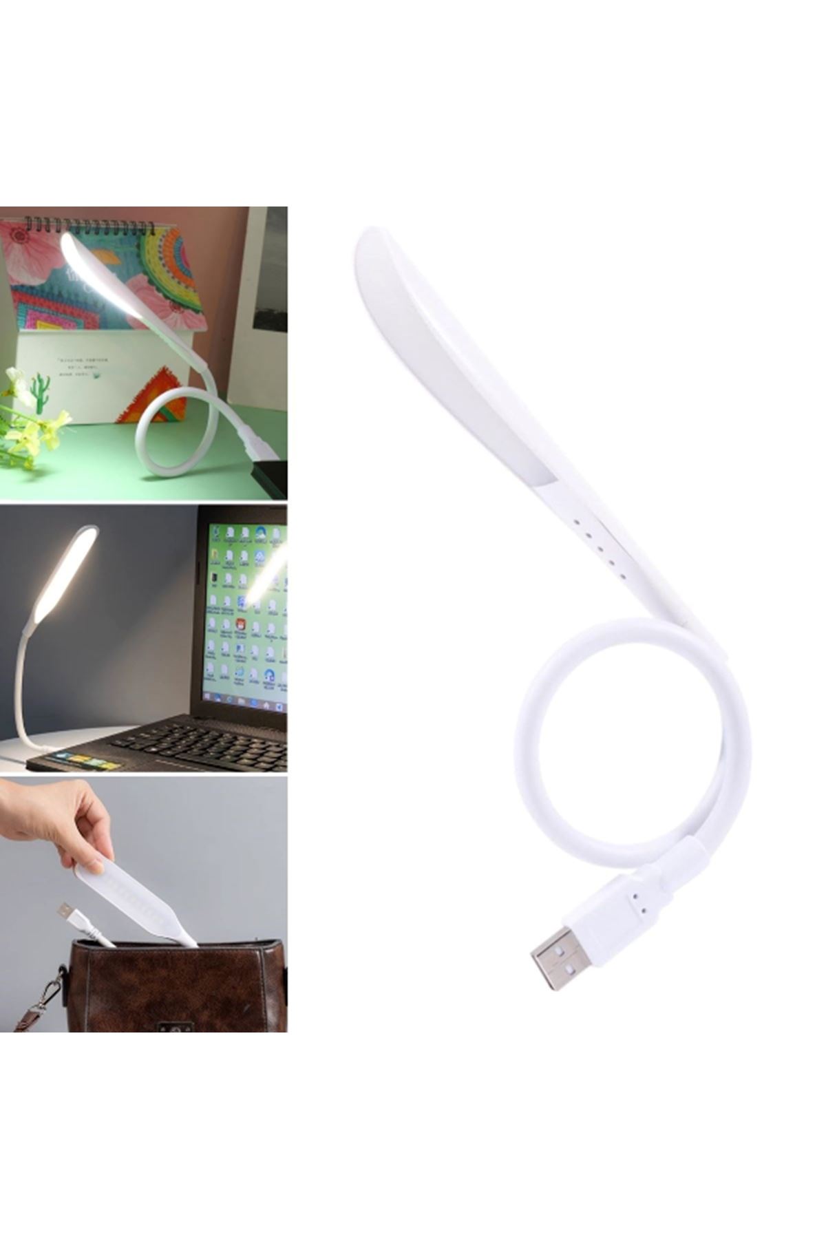 Kompakt USB Beyaz 14 Ledli 3 Kademeli Dokunmatik Okuma Lambası