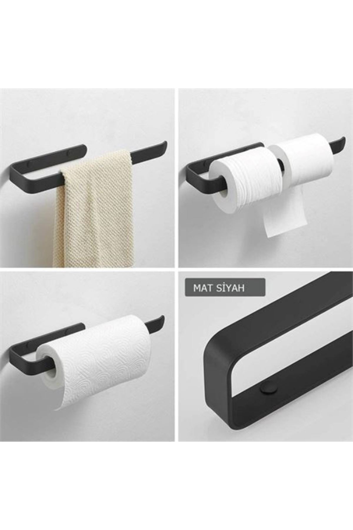 Metal Mat Siyah Havluluk