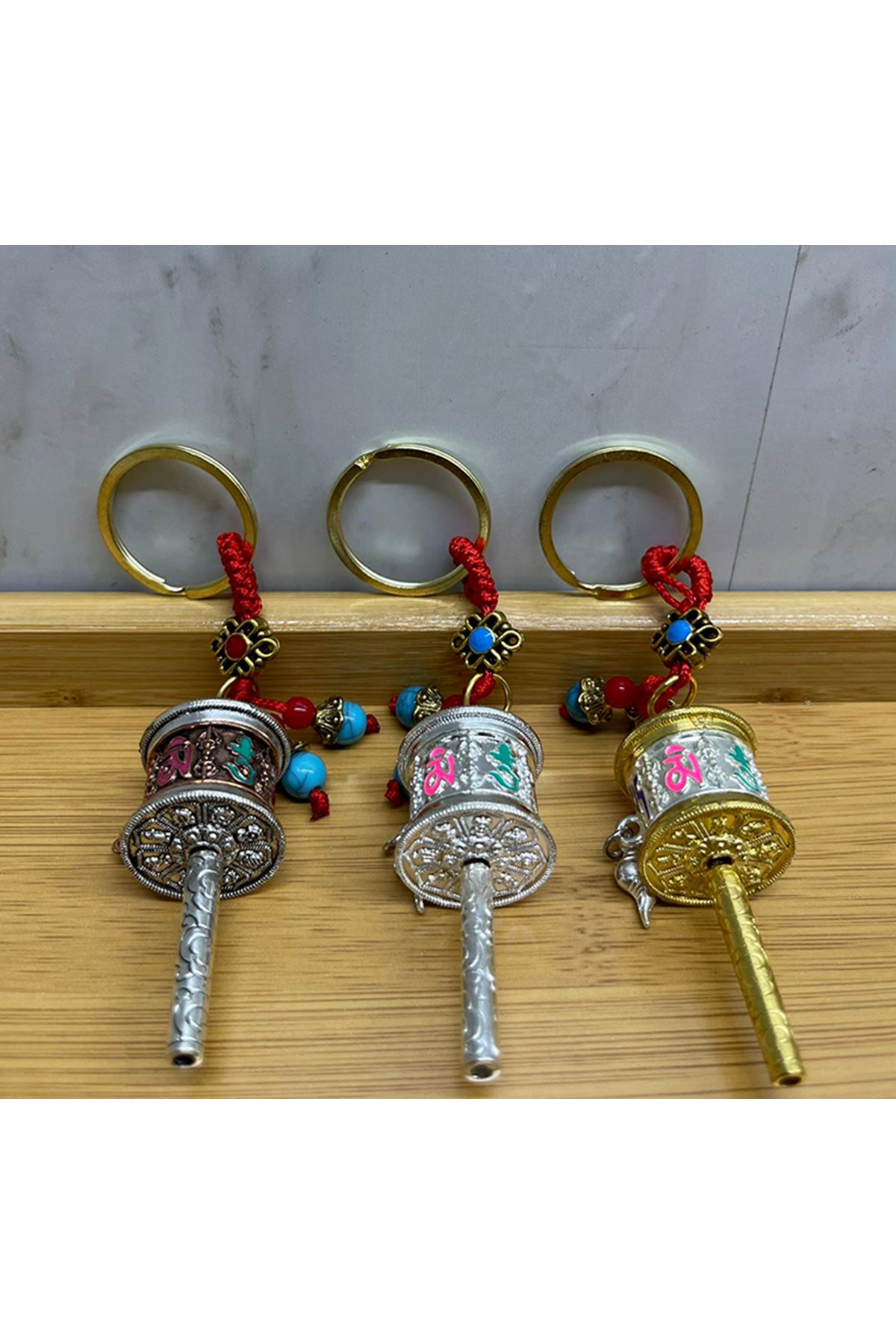 Metal Feng Shui Şans Çarkı Anahtarlık Model 1