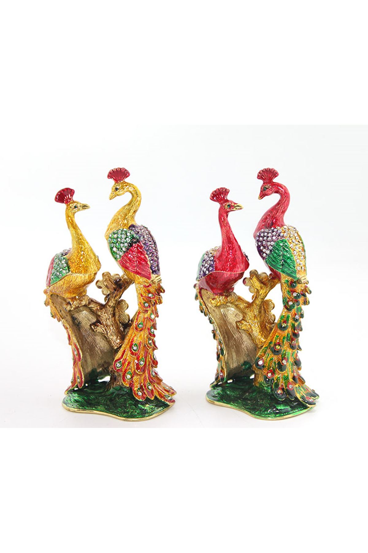 Swarovski Taşlı Tavuskuşu Figürü