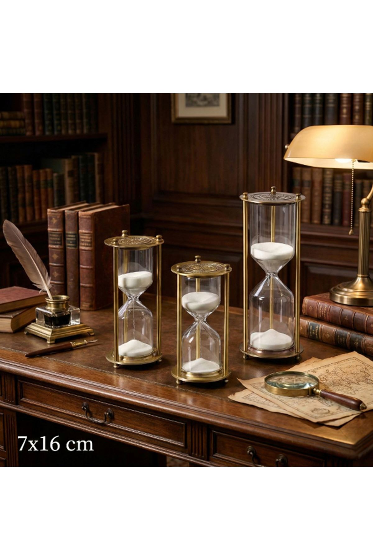 Dekoratif Cam Kum Saati 7x16 cm