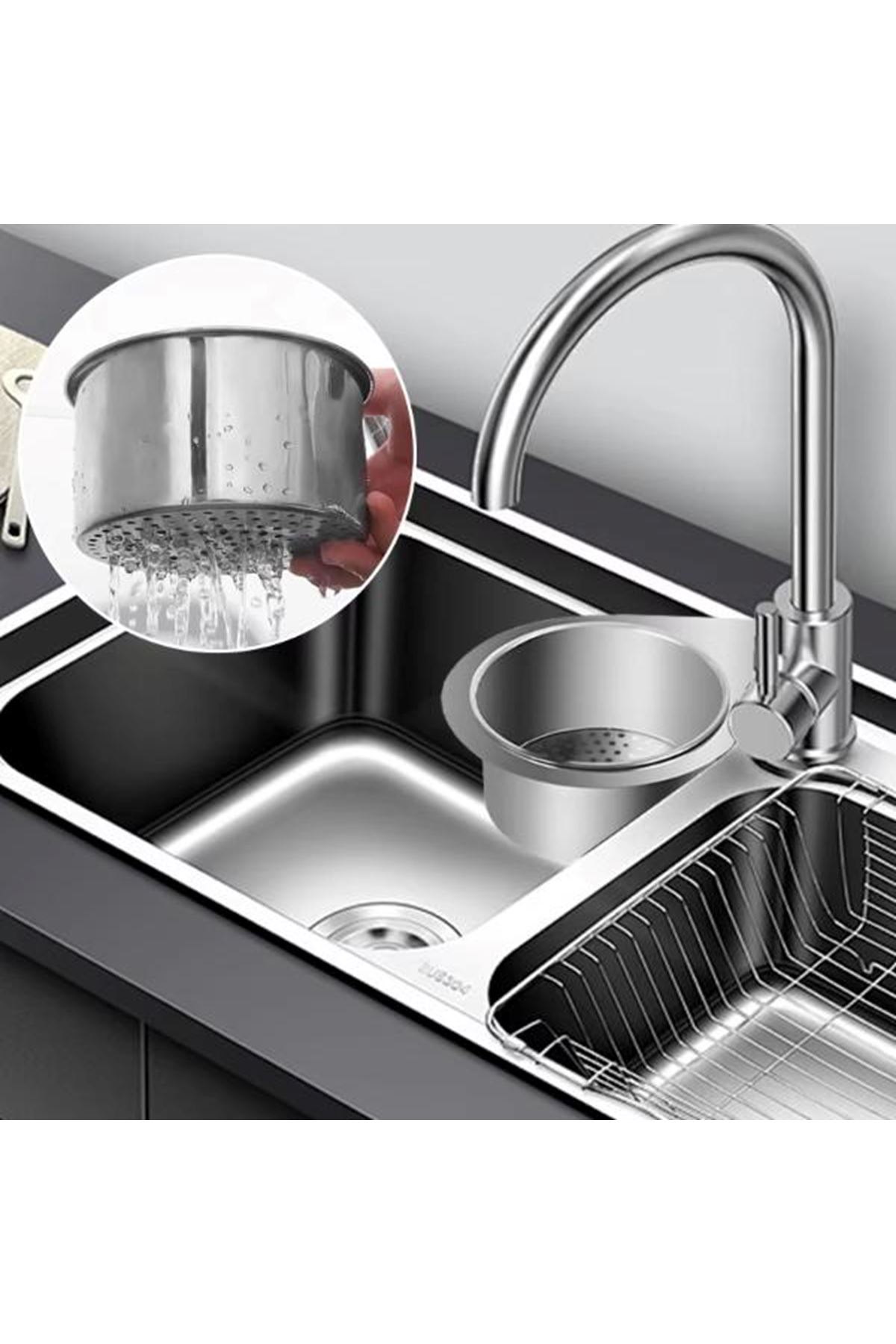 Kuğu Tasarımlı Paslanmaz Lavabo Drenaj Sepeti