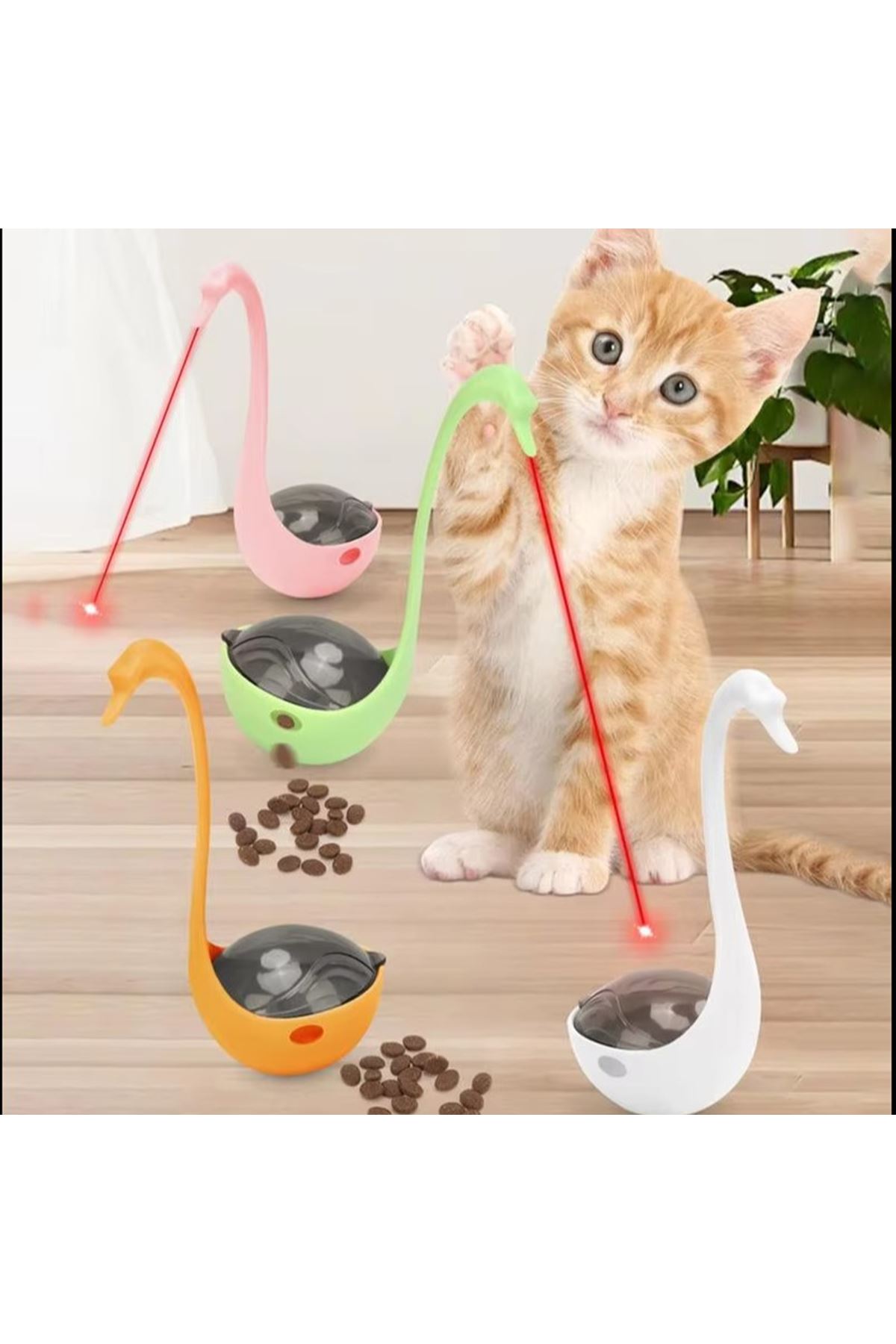 Kuğu Şeklinde Lazerli Kedi Oyuncağı