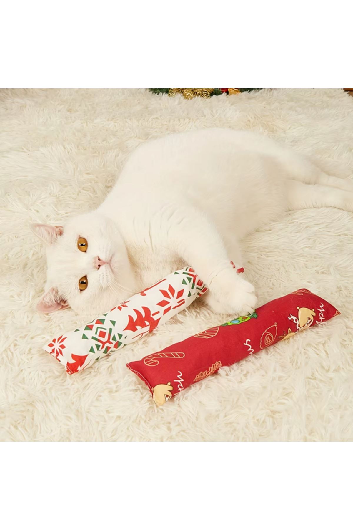 Yılbaşı Konseptli Hışırtılı Bez Kedi Oyuncağı