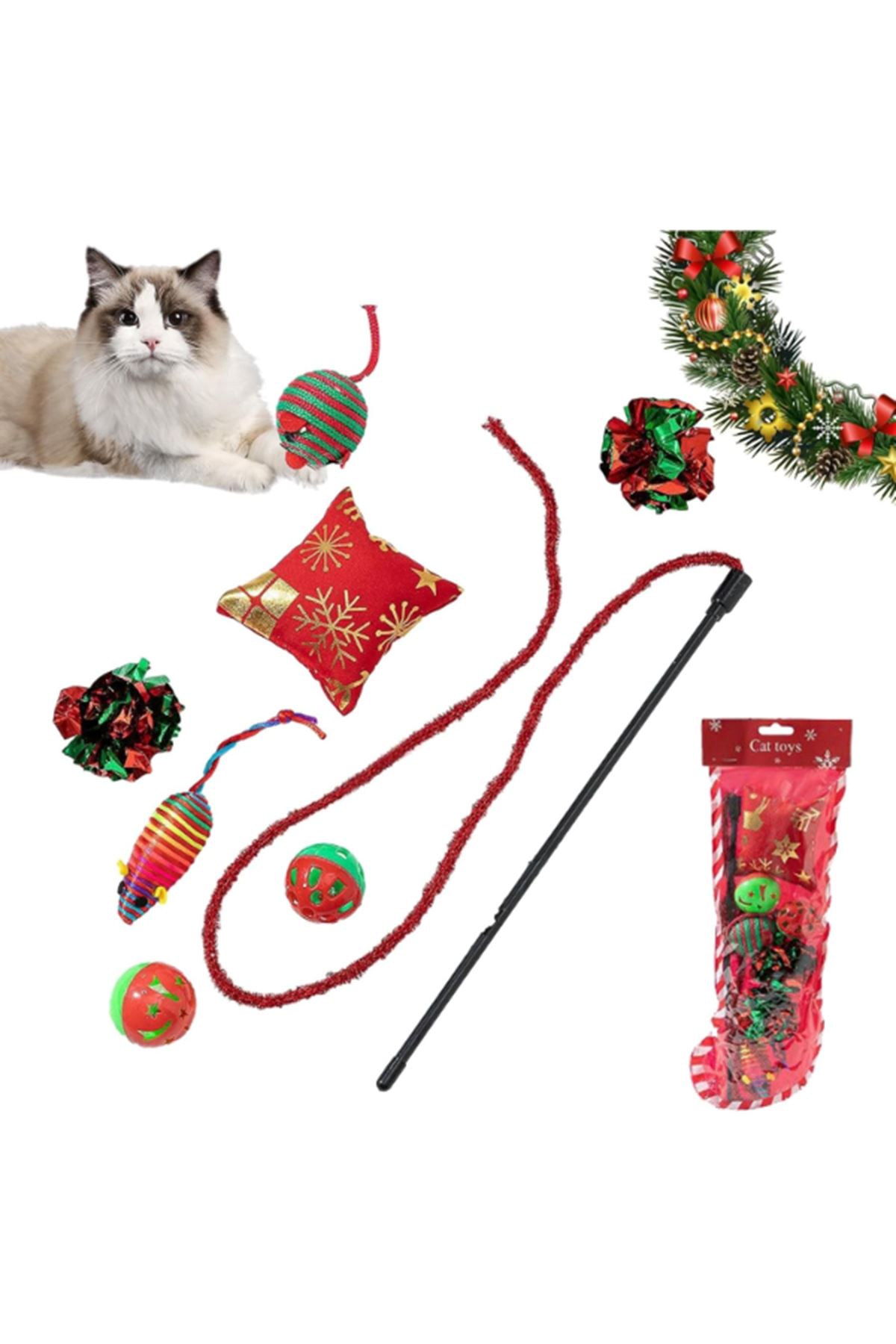 Yılbaşı Konseptli Kedi Oyuncak Seti